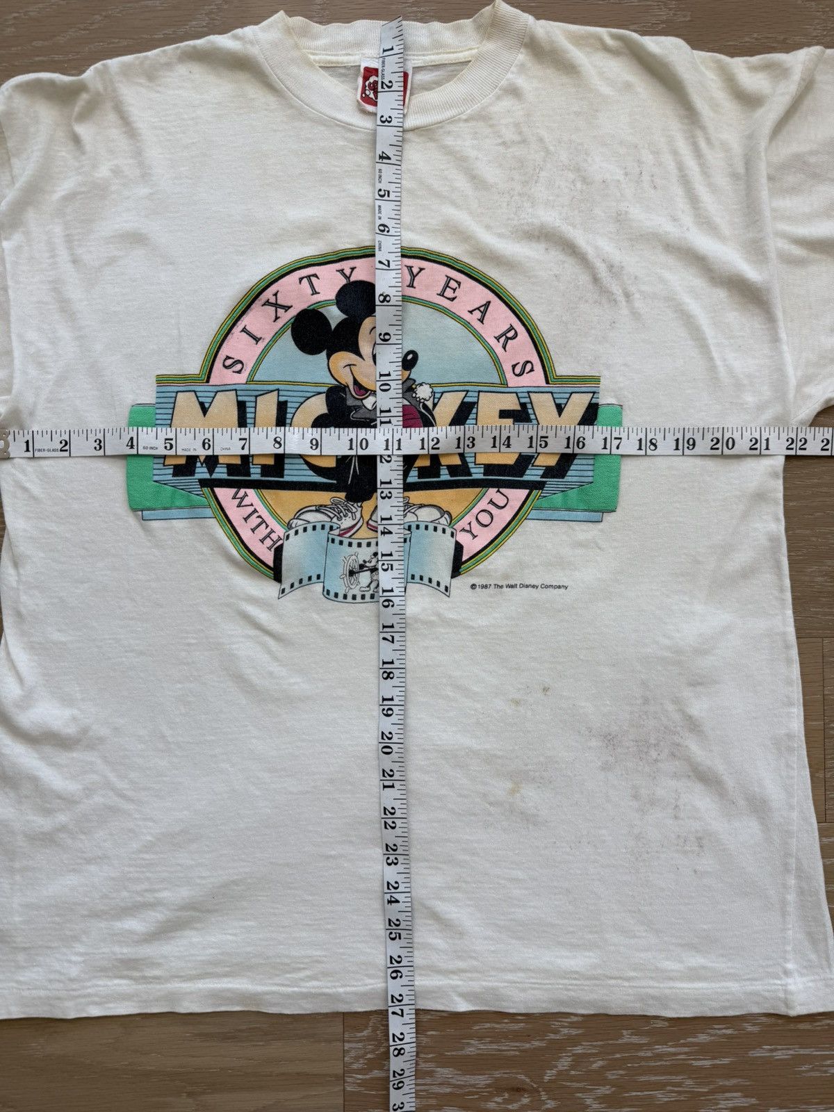 Disney Vintage 80s Disney Mickey Mouse 60 Years Graphic Shirt Size US L / EU 52-54 / 3 - 7 Thumbnail