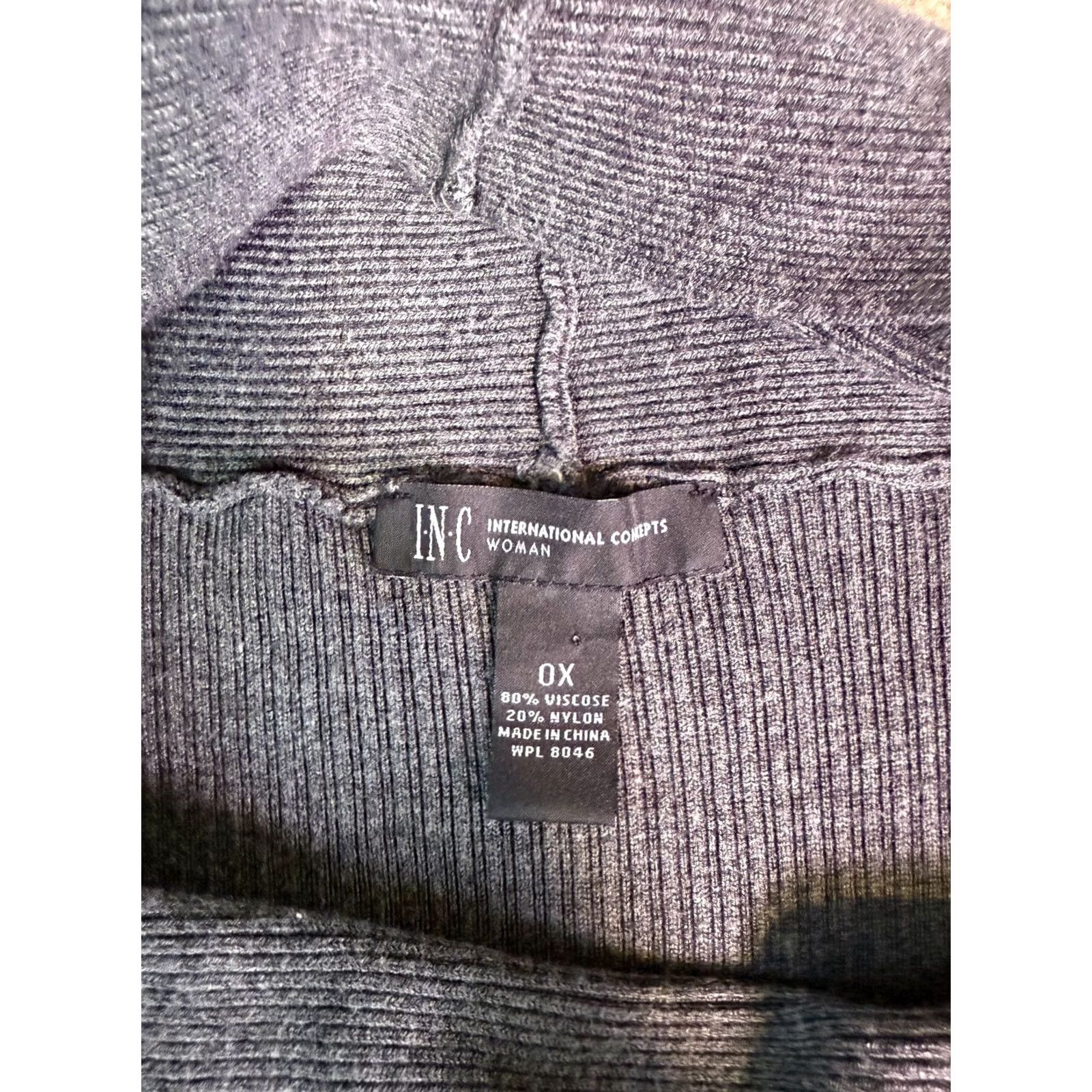 Incu INC Womens Plus 0X Gray Sweater Cowl Neck Solid Long Sleeve 3/4 Pockets D859 Size XL / US 12-14 / IT 48-50 - 7 Thumbnail