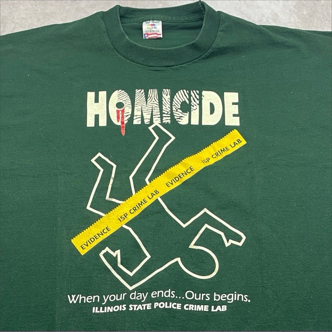 Other Rare Vtg 90 ISP Crime Lab Homicide TShirt XL Chicago Illinoi Size US XL / EU 56 / 4 - 1 Thumbnail