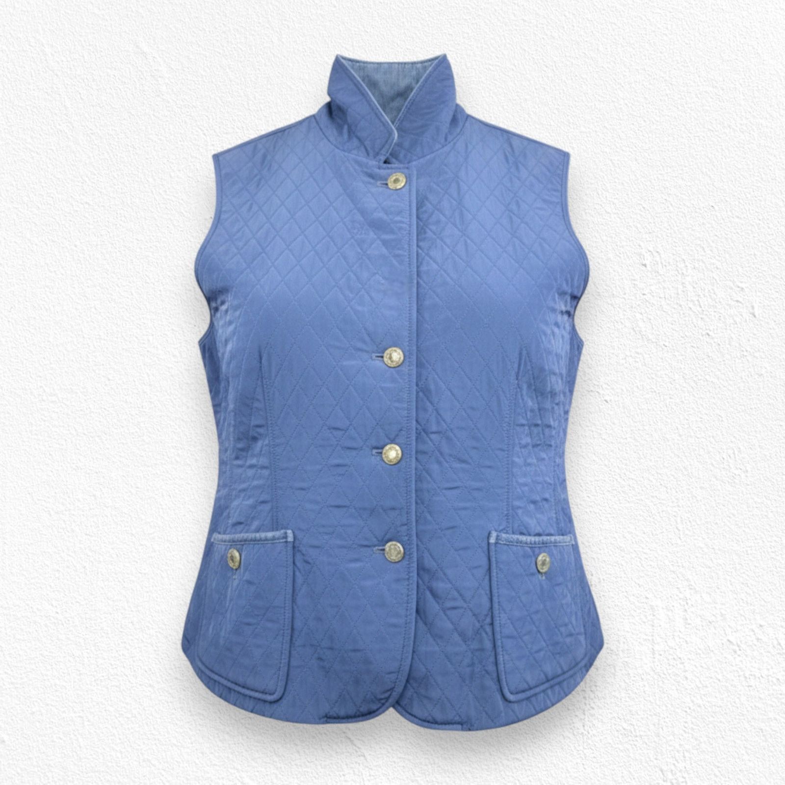 Other Talbots Blue Quilted Fleece-Lined Vest Size Large Petite Size L / US 10 / IT 46 - 1 Thumbnail
