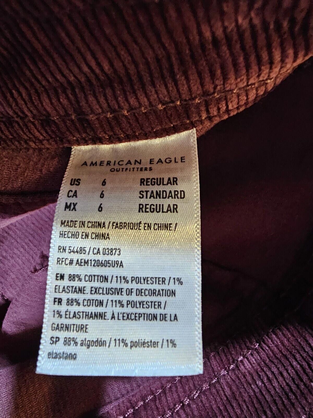 Designer 6 Button AMERICAN EAGLE Courduroy Pants Size 6 Red Size 28" / US 6 / IT 42 - 9 Thumbnail