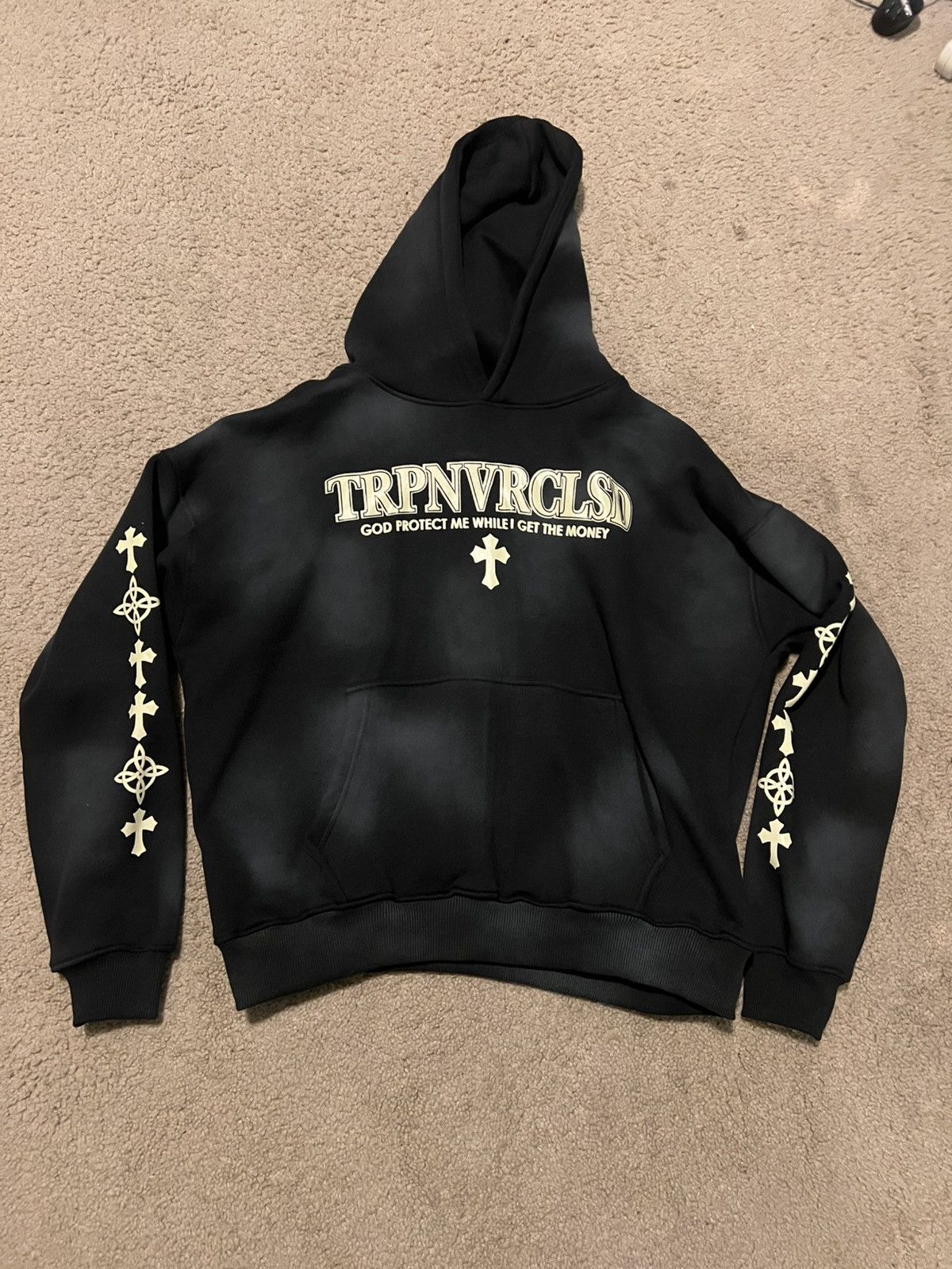Other Trap Never Closed (trpnvrclsd) Hoodie Washed Black Size US L / EU 52-54 / 3 - 1 Thumbnail