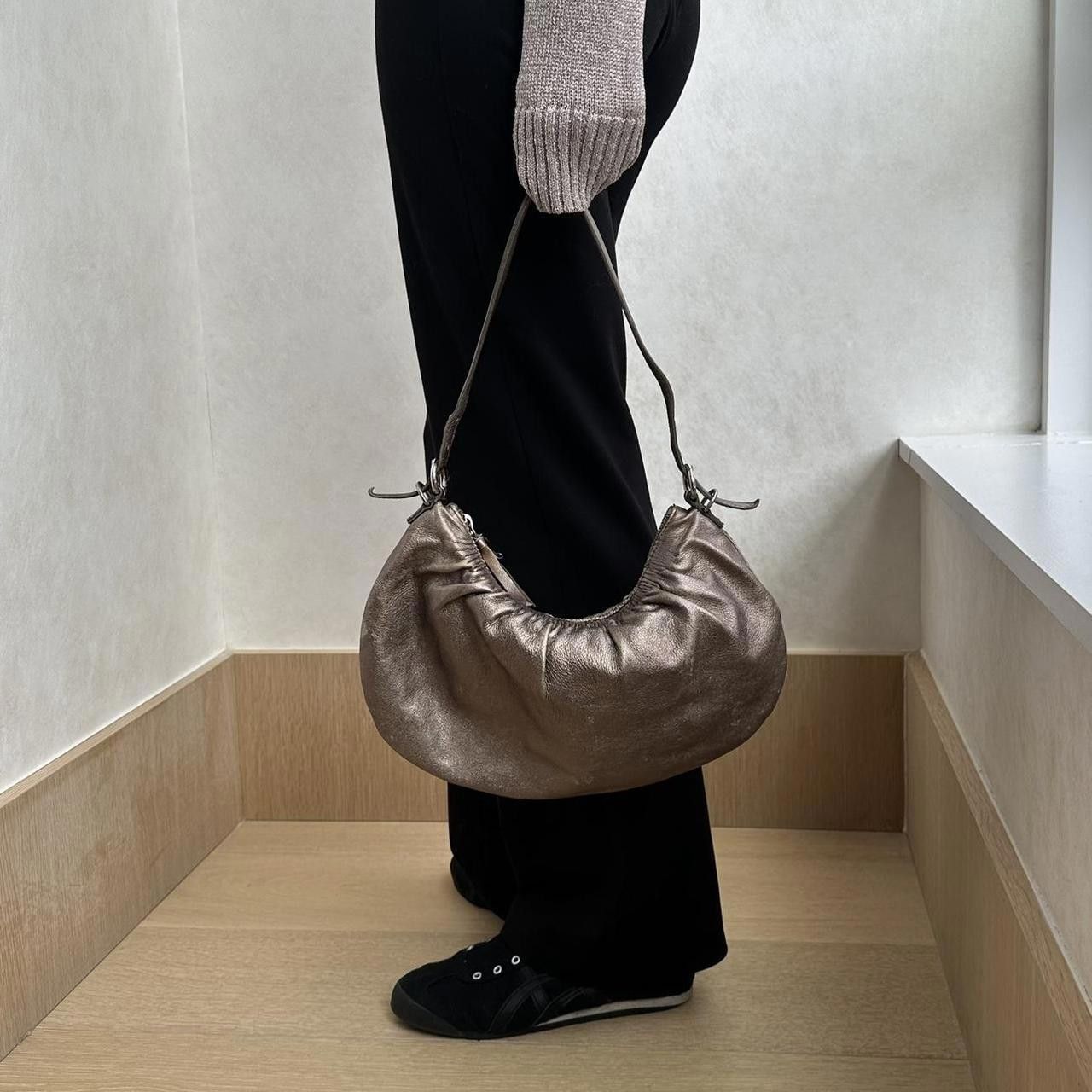 image of Miu Miu 2000S Gold Leather in Silver, Women's