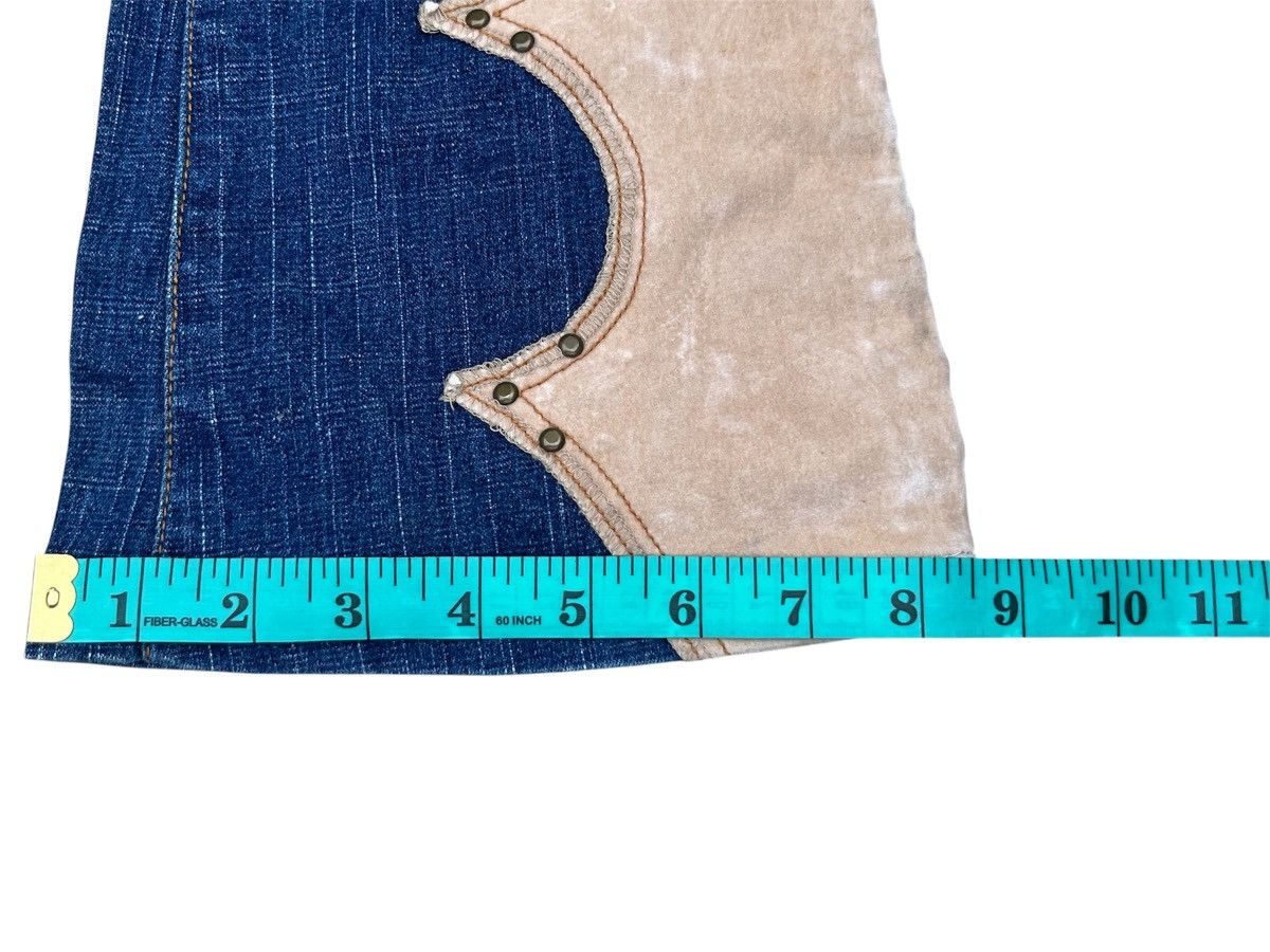Japanese Brand 💥 LEATHER PATCHWORK FLARED 💥 HIT IT OFF Jeans Size US 27 - 18 Thumbnail