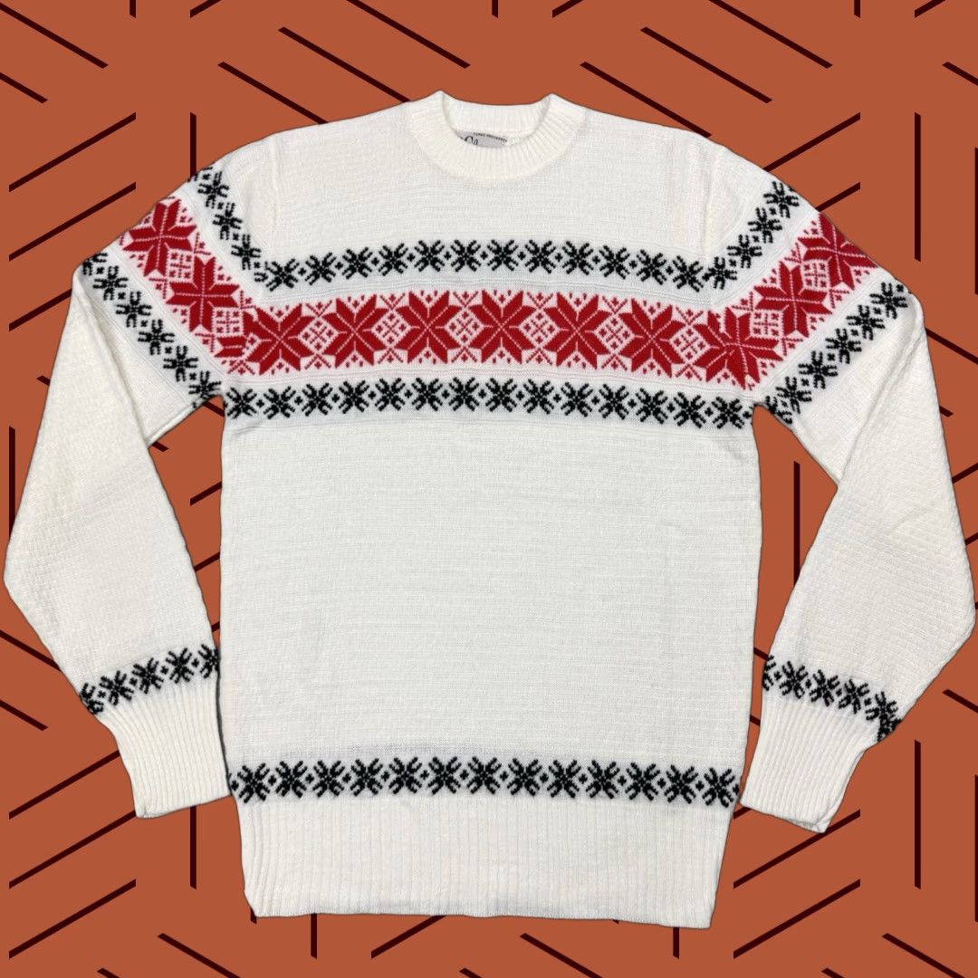 Vintage VINTAGE Glengarry Sportswear Orlon Acrylic Fair Isle Christmas Sweater Men L 60s White Mod GoGo Holiday Christmas Sweater Mens L Size US L / EU 52-54 / 3 - 1 Thumbnail