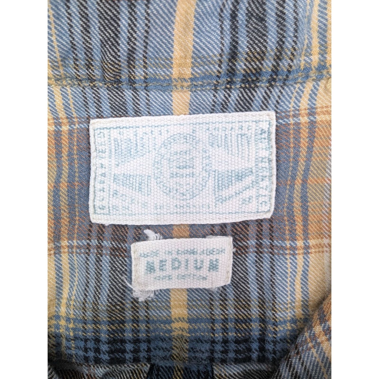 Lucky Brand Lucky Brand Shirt Button-Up Men's Medium Plaid Long Sleeve Yellow Blue Multicolor Cotton Down Pocket Collared Size US M / EU 48-50 / 2 - 7 Thumbnail