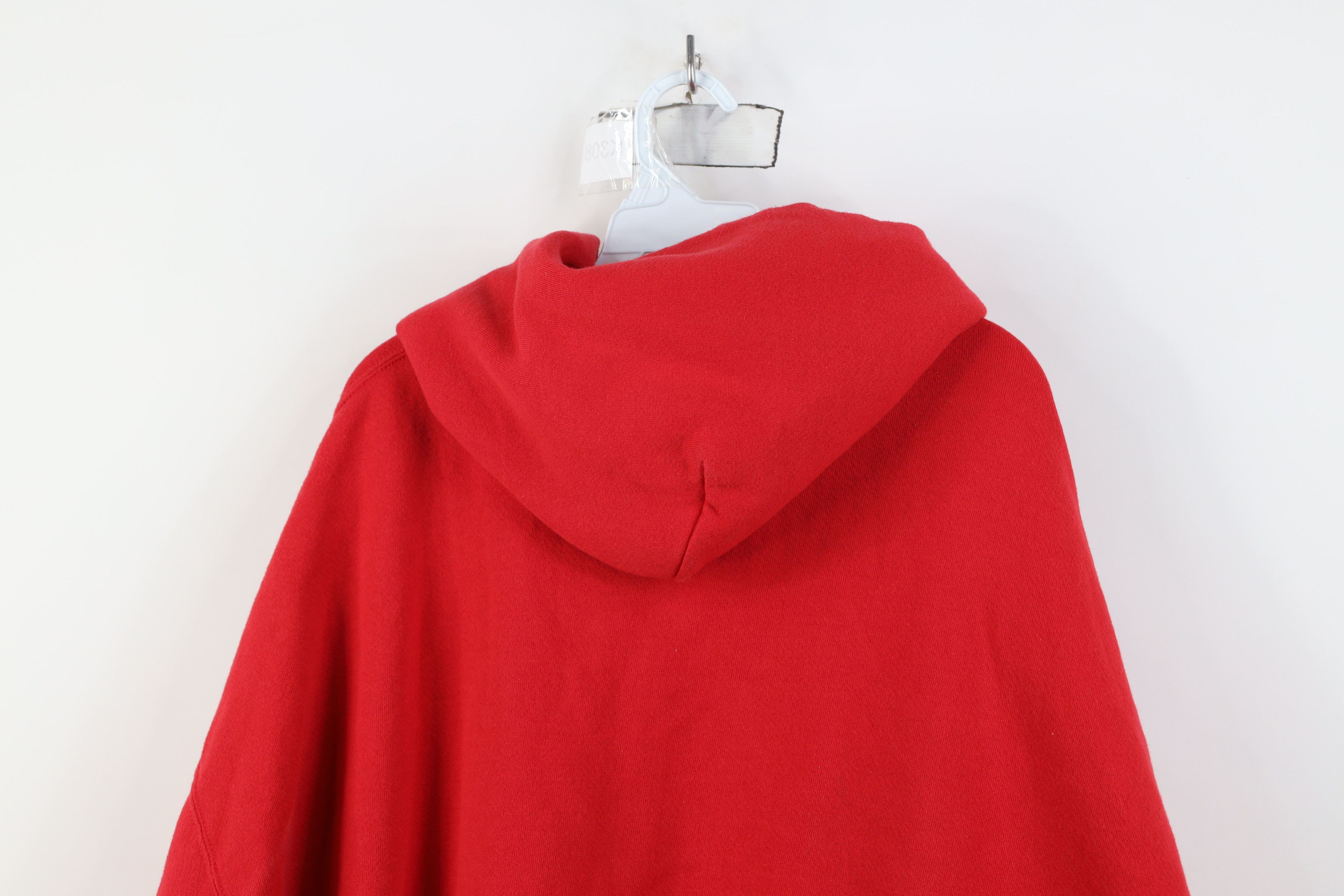 Vintage Vintage 90s Streetwear Blank Heavyweight Full Zip Hoodie Red Size US XXL / EU 58 / 5 - 13 Thumbnail