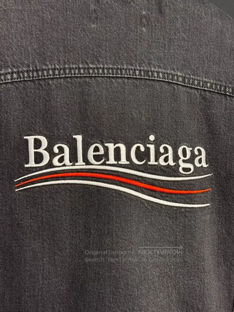 Balenciaga Balenciaga Classic Washed Black Coke Embroidered Denim Jac Size US S / EU 44-46 / 1 - 5 Thumbnail