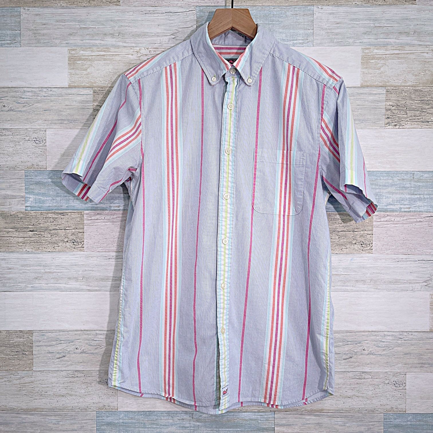 Vineyard Vines Vineyard Vines Classic Short Sleeve Shirt Blue Striped Small Size US S / EU 44-46 / 1 - 1 Thumbnail