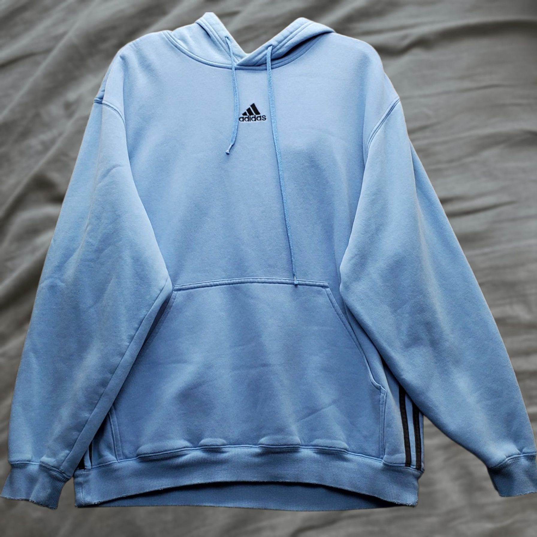 Adidas adidas Hoodie Mens M Blue 3 Stripes Essentials Feel Cozy Fleece Long Sleeve Shirt Size US M / EU 48-50 / 2 - 1 Thumbnail