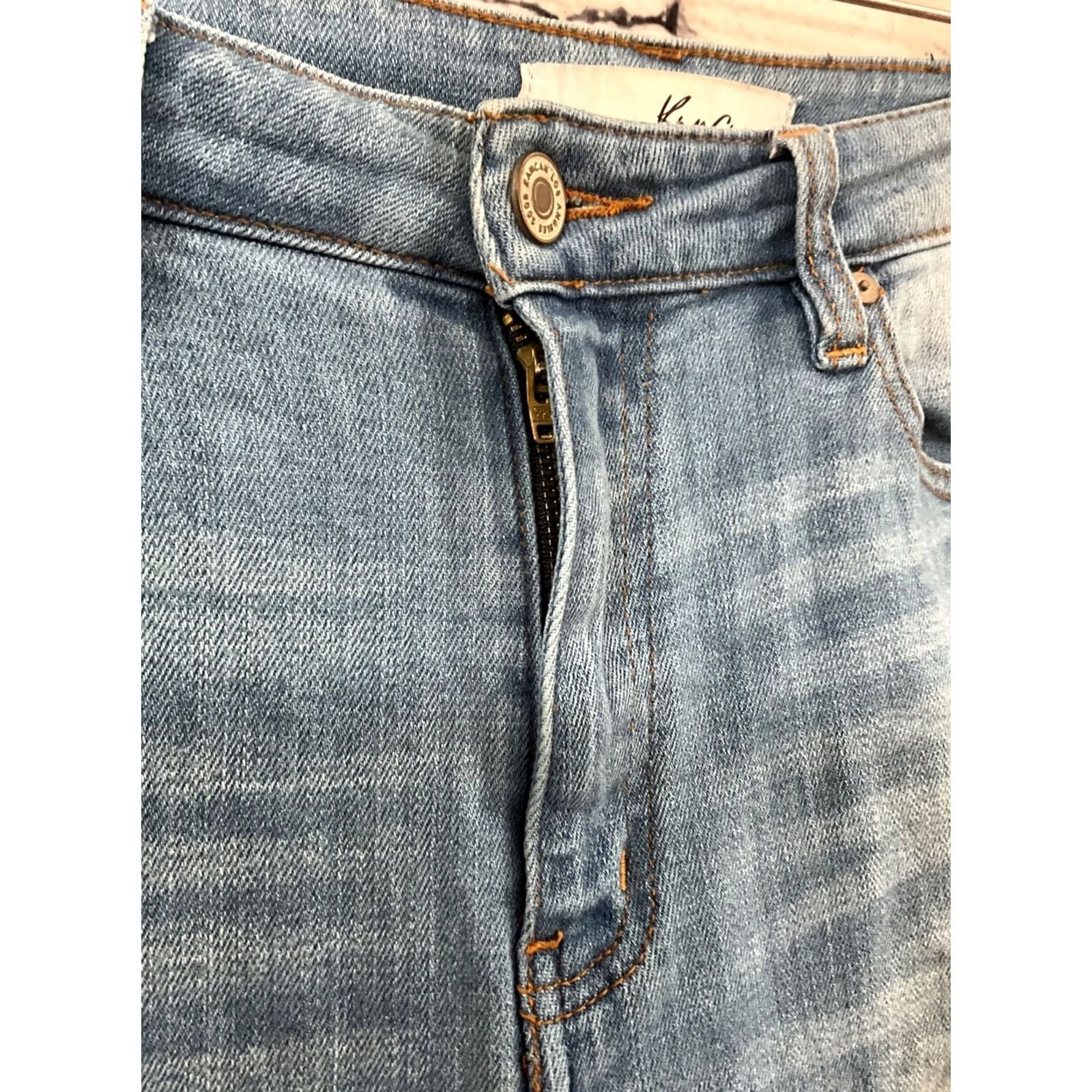 Vintage KANCAN Jeans Womens 28x28 Light Wash Denim 5-Pocket Skinny Mid Rise Blue Regular Size 28 Inseam 28) Size 28" / US 6 / IT 42 - 5 Thumbnail