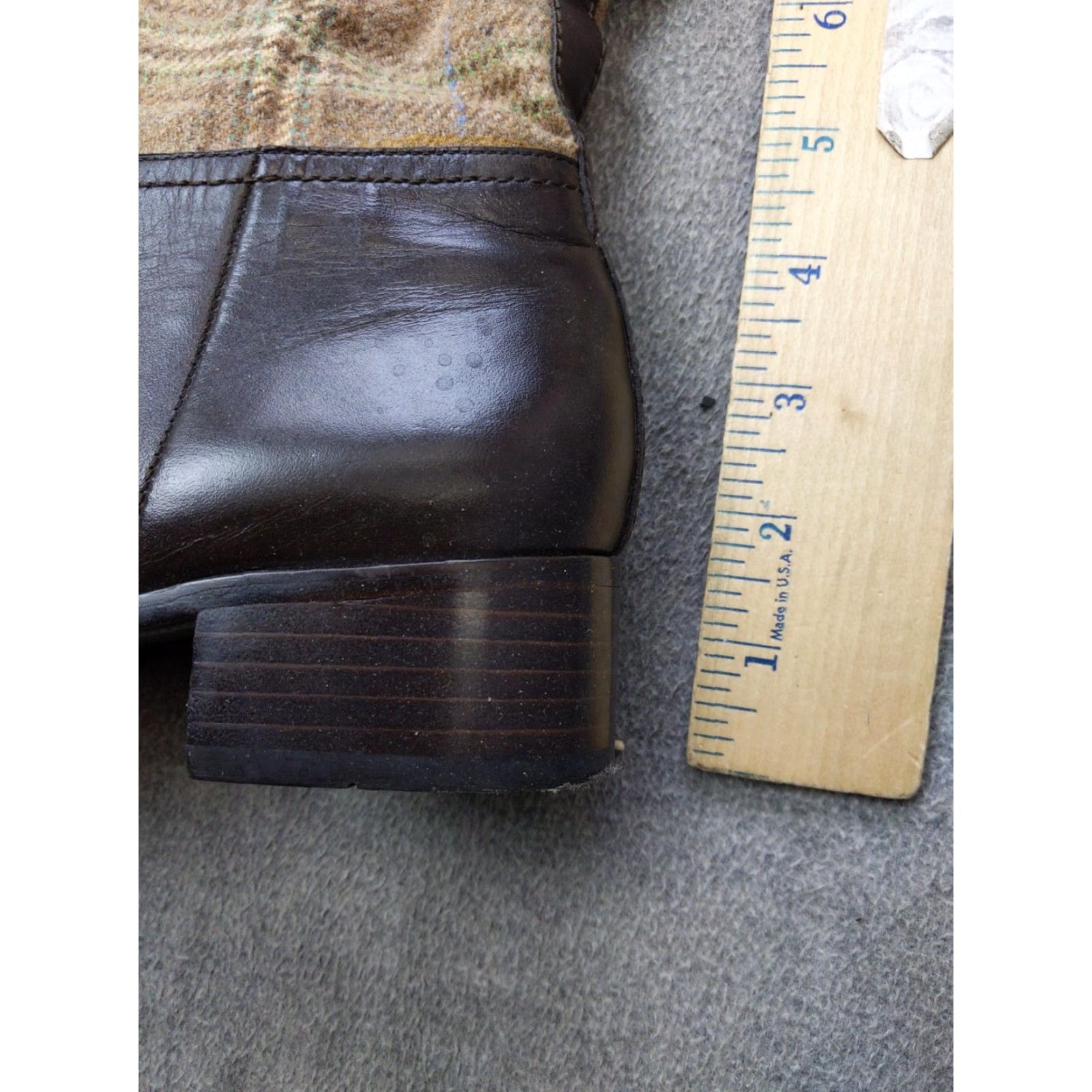 Lands' End Lands' End Boots Womens 8.5 B Brown Leather Knee High Riding Plaid Boots Size US 9 / IT 39 - 2 Thumbnail