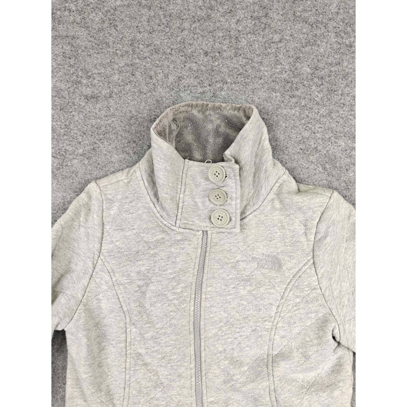 The North Face The North Face Coat Womens Medium Gray Quilted Fleece Lined Full Zip Collar Size M / US 6-8 / IT 42-44 - 2 Thumbnail