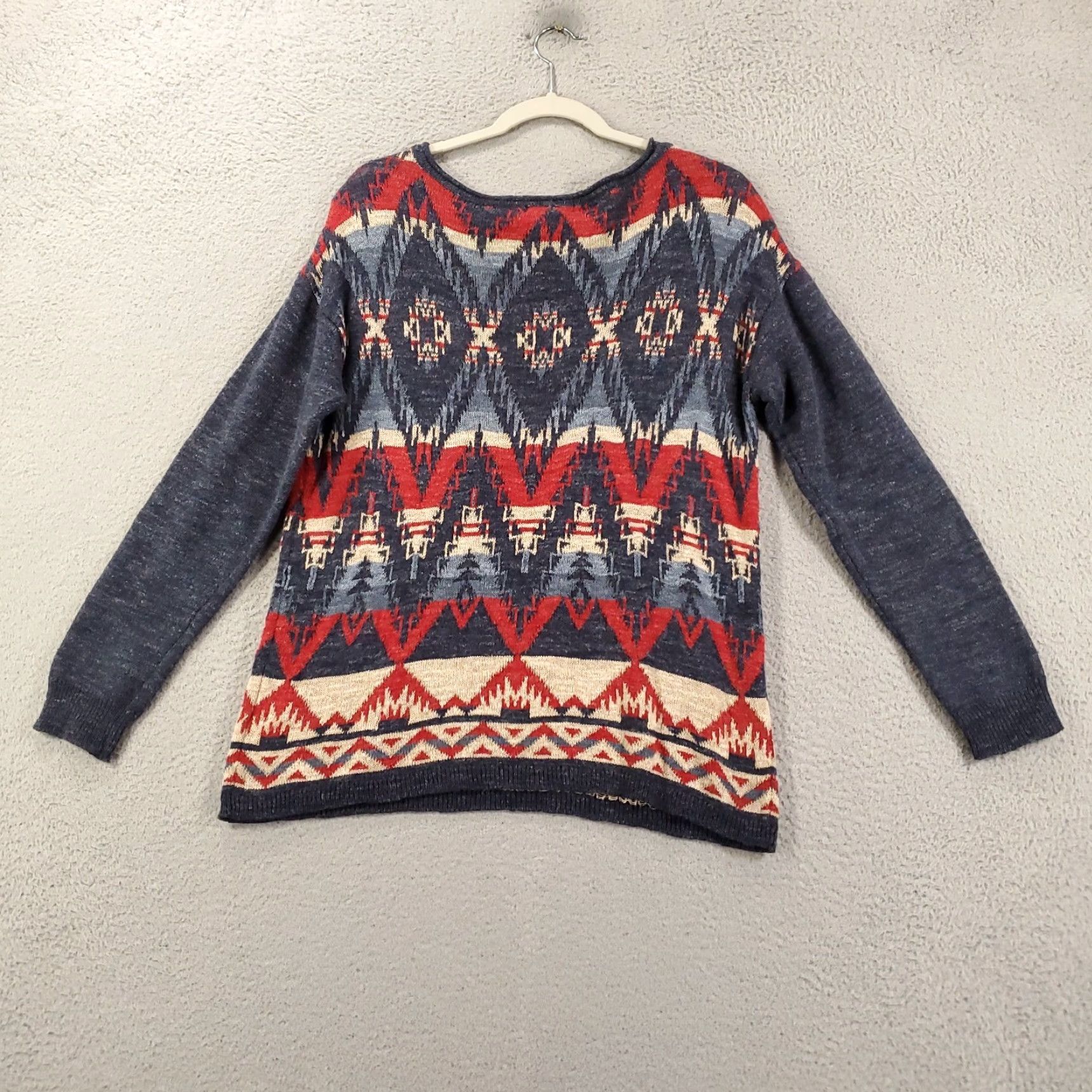 Chaps Chaps Sweater Geometric Pullover Womens Petite Large Multicolor Aztec Western Knit Boat Neck Long Sleeve Casual Travel Pullover Women PL Boys? Size L / US 10 / IT 46 - 7 Thumbnail