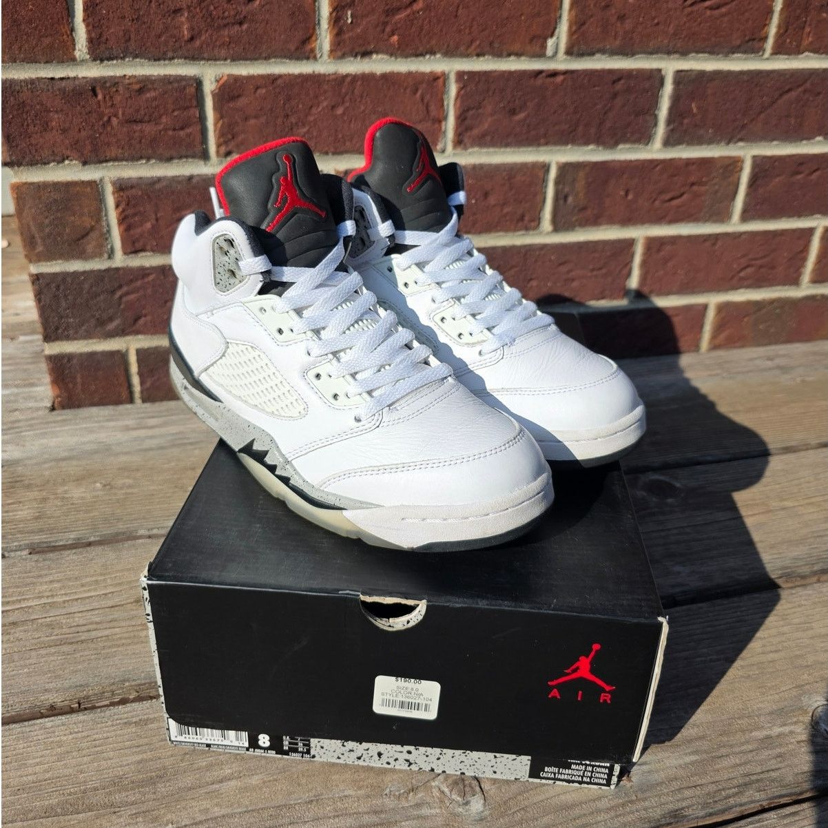 Jordan Brand × Nike Nike Air Jordan 5 "White Cement" Size US 9.5 / IT 39.5 - 1 Thumbnail