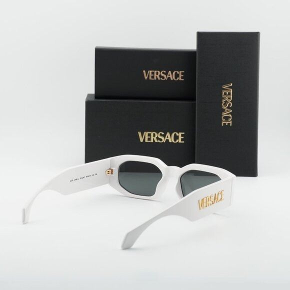 Versace Versace VE4489U 314/87 Sunglasses White Rectangle Frame Size ONE SIZE - 11 Thumbnail