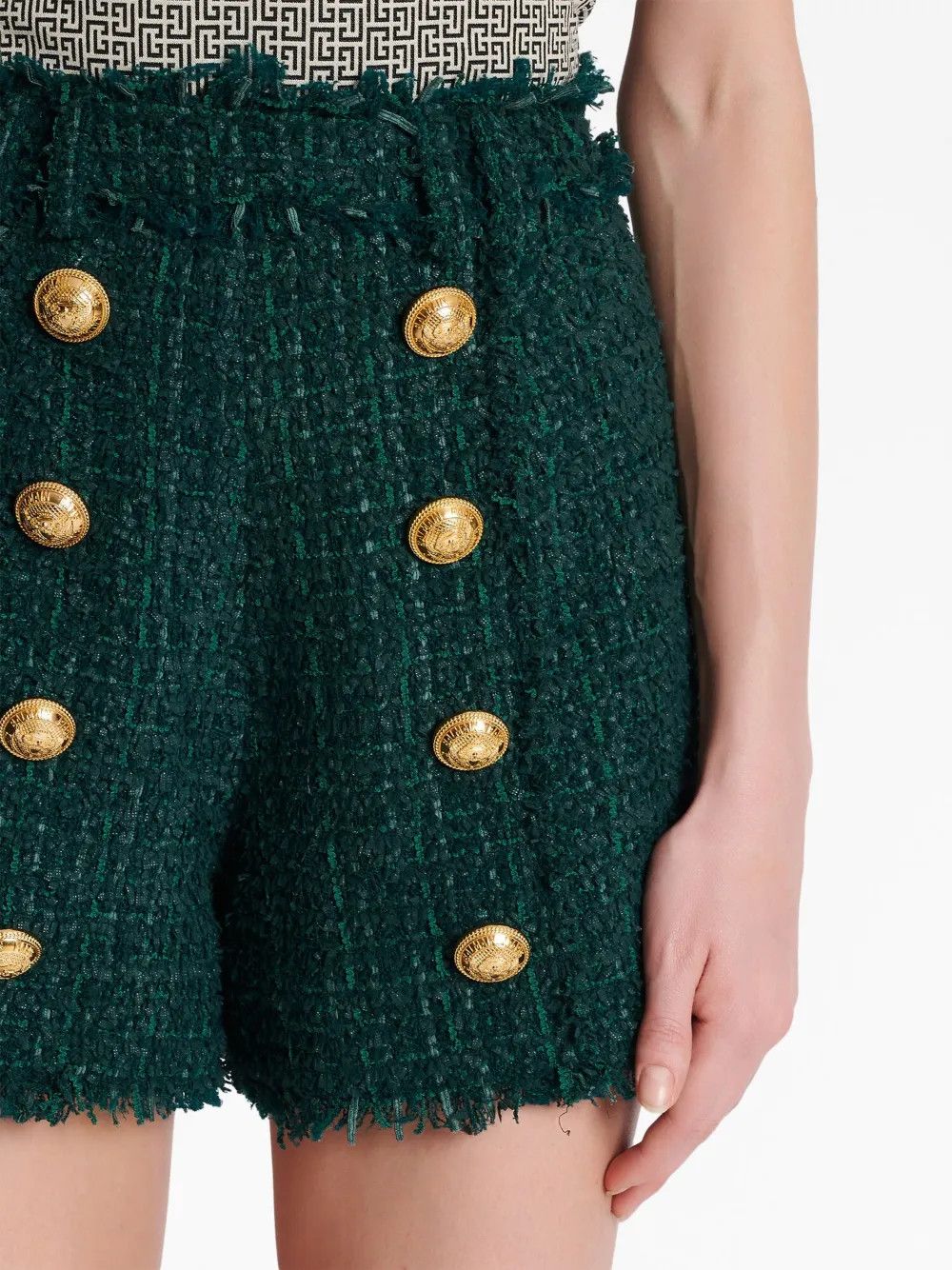 Balmain o1y0625 Short in Dark Green Size 27" / US 4 / IT 40 - 2 Thumbnail