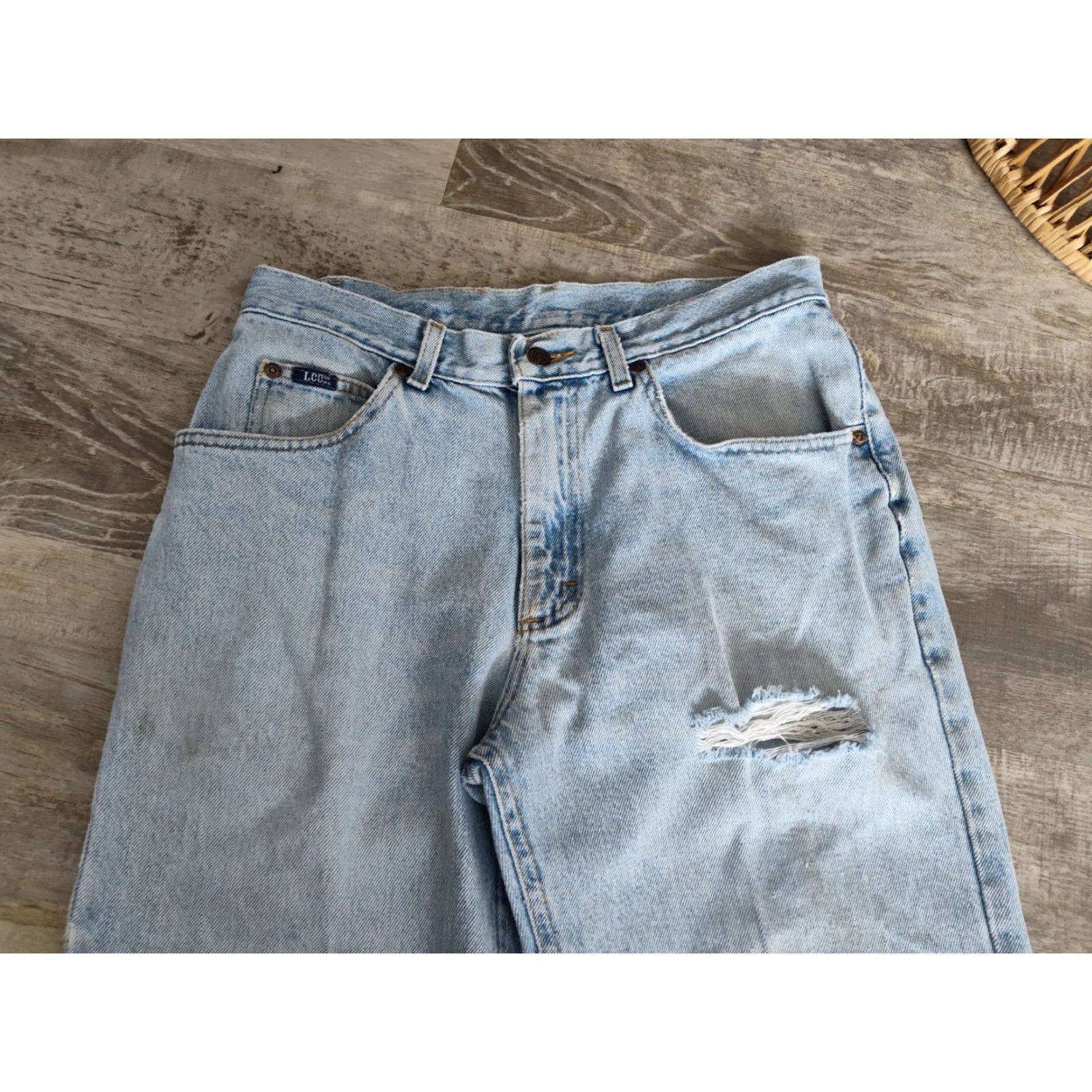 Lee VINTAGE Lee Jeans Mens 32x30 Denim Straight Leg Light Wash 90s Bohemian Casual Size US 32 / EU 48 - 6 Thumbnail