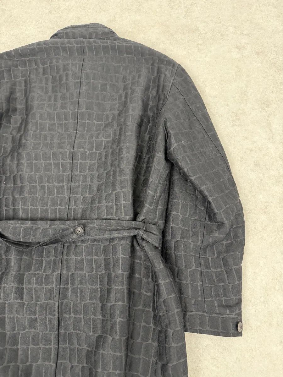 Giorgio Armani Giorgio Armani Crocodile Effect Black Wool & Silk Trench Coat Size US M / EU 48-50 / 2 - 5 Thumbnail