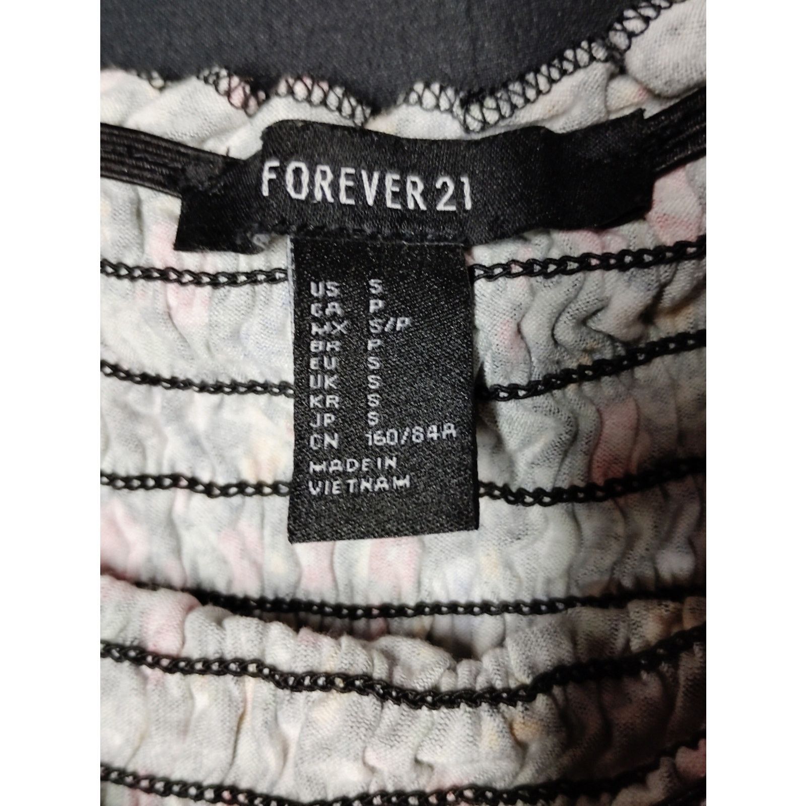 Forever 21 Forever 21 Black Smocked Dress with Pastel Floral Accents Size S / US 4 / IT 40 - 3 Thumbnail