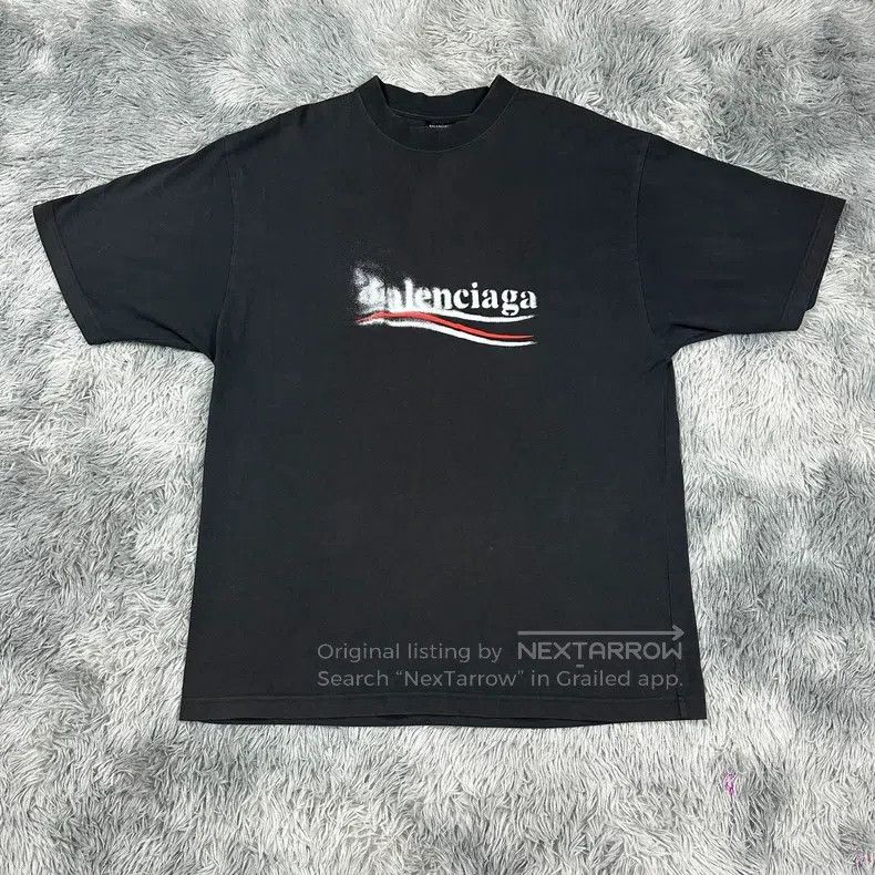 Balenciaga Balenciaga Dissolved blurred Coke wave short-sleeve T-shir Size US M / EU 48-50 / 2 - 1 Thumbnail