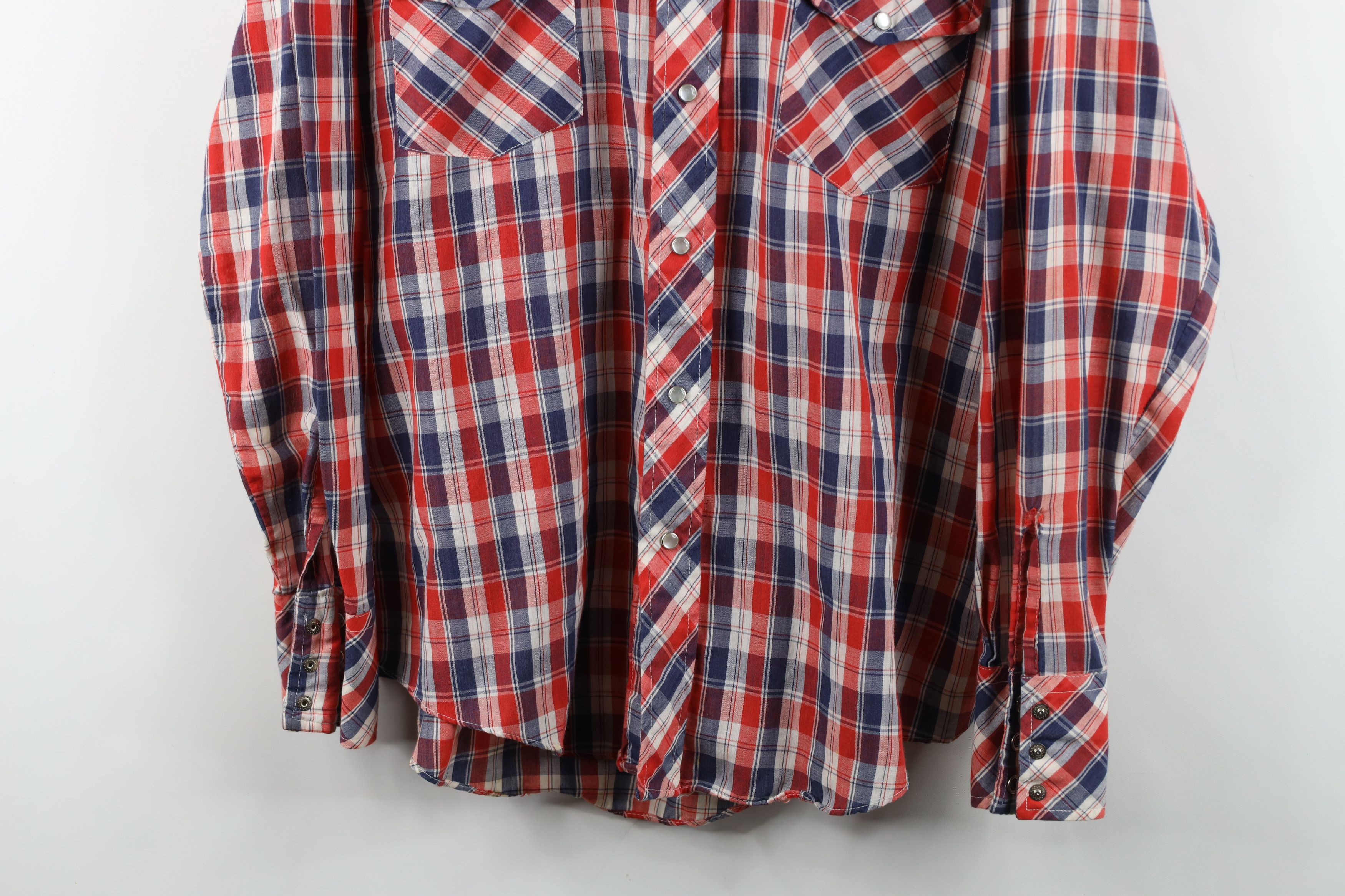 Vintage Vintage 70s Streetwear Western Rodeo Snap Button Shirt Plaid Size US XL / EU 56 / 4 - 3 Thumbnail