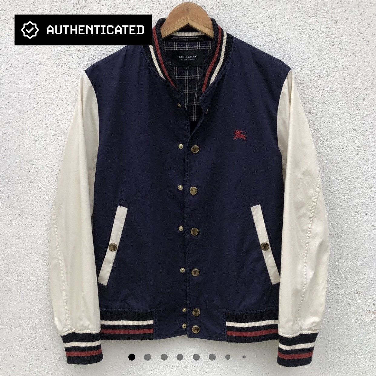 Burberry Burberry Black Label Cotton Gold Button Varsity Jacket Size US M / EU 48-50 / 2 - 2 Thumbnail
