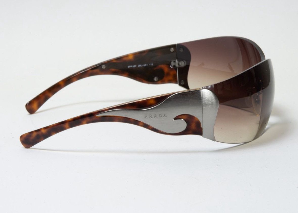 Prada PRADA Sunglasses Flame 2004 Star Mask Fire Chrome Silver Size ONE SIZE - 3 Thumbnail