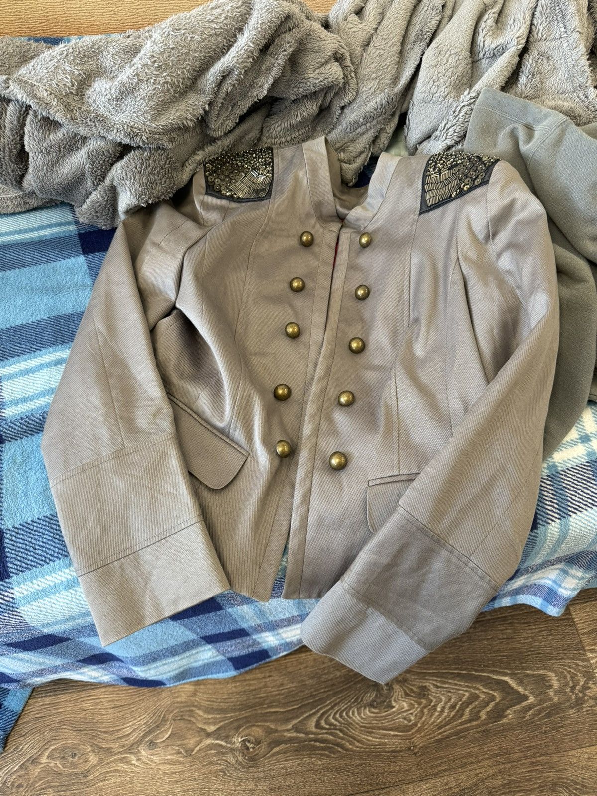 Le Grande Bleu (L.G.B.) Vintage Hussar Napoleon Button Blazer Jacket Size US S / EU 44-46 / 1 - 8 Thumbnail