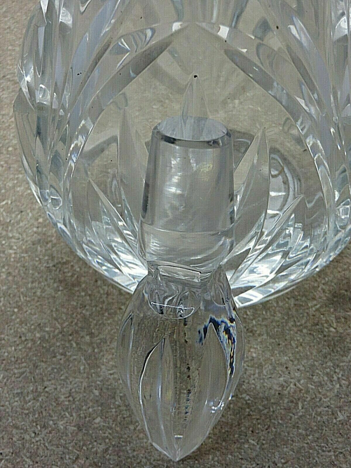 The Unbranded Brand Vintage Lead Crystal Cut Glass Round Decanter 15 1/3" Size ONE SIZE - 6 Thumbnail