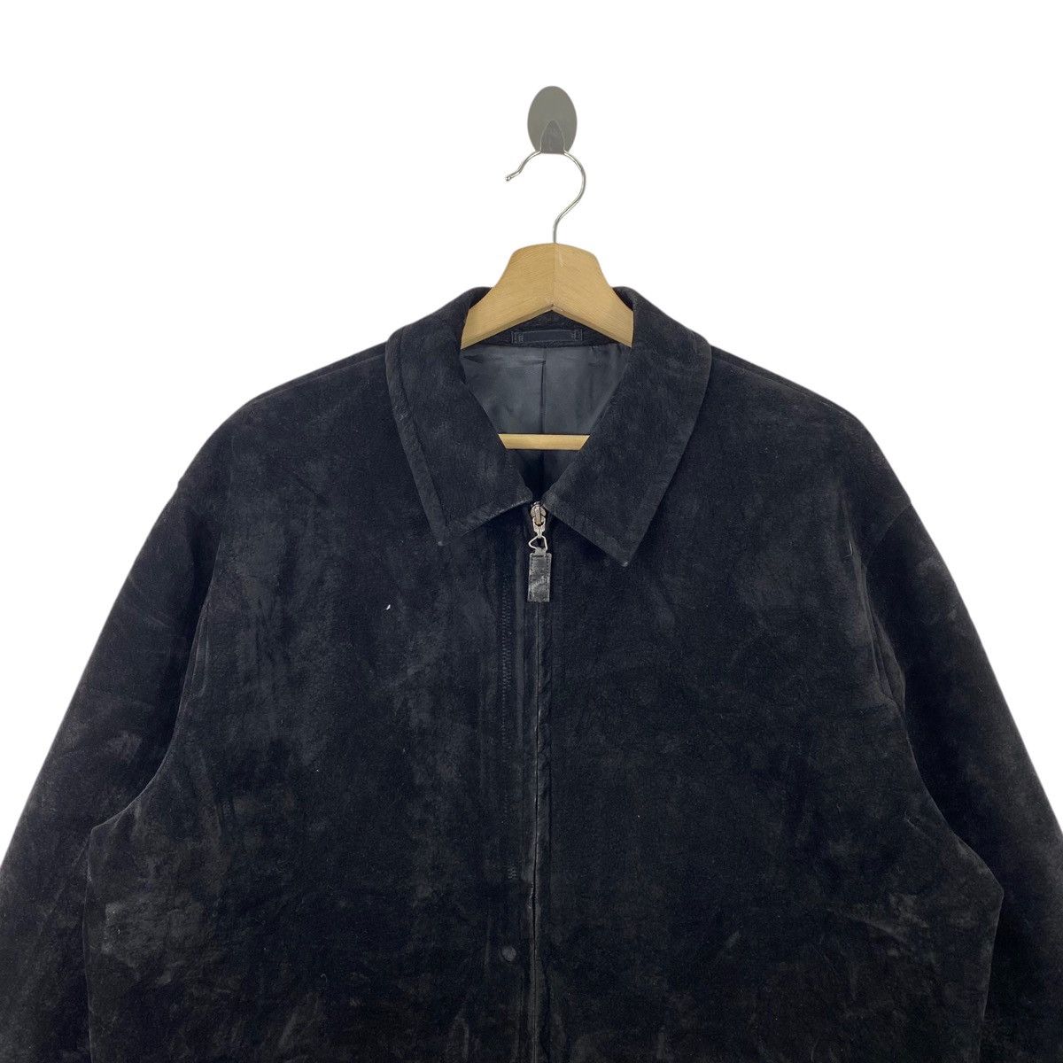 Lancel × Vintage Vintage LANCEL PARIS France Designer Suede Full Zipper Black Size US L / EU 52-54 / 3 - 2 Thumbnail