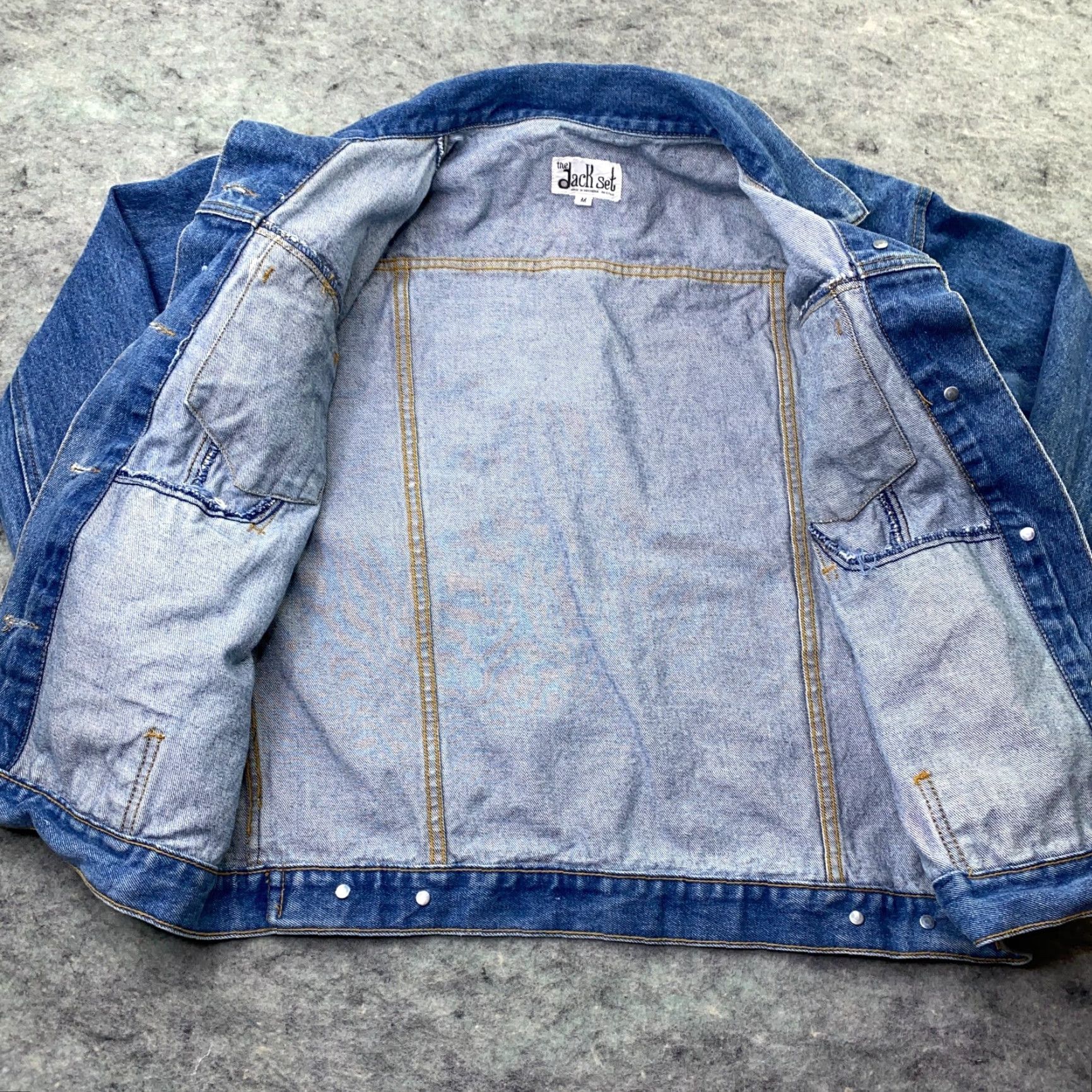 Vintage VINTAGE The Jack Set Womens Jacket Shirt Denim Trucker Coat Boxy Blue 80s Retro Oversized Pockets Small Details: Button Size 32" / US 10 / IT 46 - 3 Thumbnail
