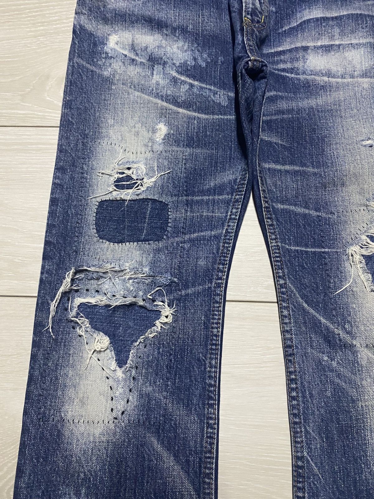 Neighborhood Vintage Japanese Brand Rnaic Repair Bleach Skinny Jeans Size US 31 - 7 Thumbnail