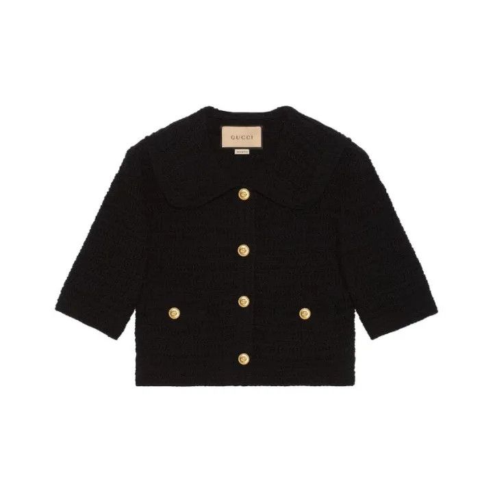 Gucci Gucci SS23 Black Knitted Short Sweater Size S / US 4 / IT 40 - 1 Thumbnail