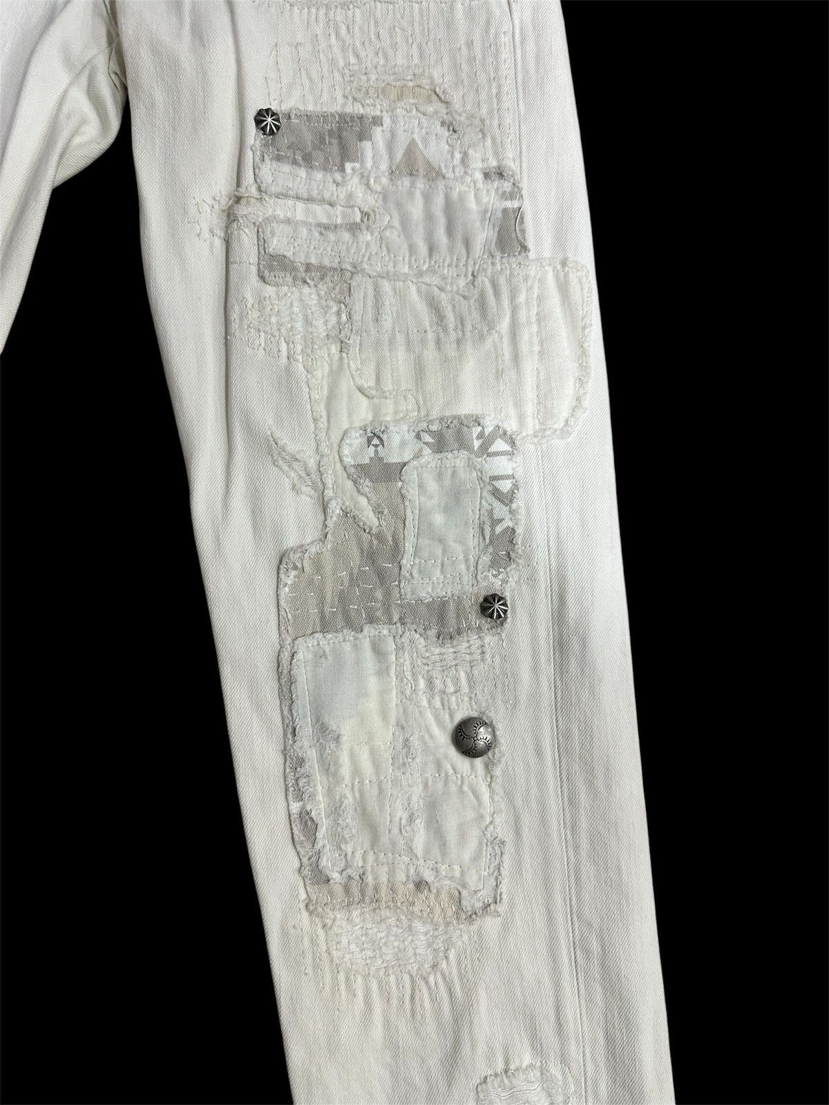 Polo Ralph Lauren × RRL Ralph Lauren Polo RL Distressed Patchwork Jeans For Her Size 30" / US 8 / IT 44 - 7 Thumbnail