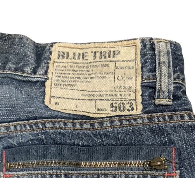 Edwin Vintage Edwin 503 Blue Trip Straight Jeans Distressed Size US 34 / EU 50 - 8 Thumbnail