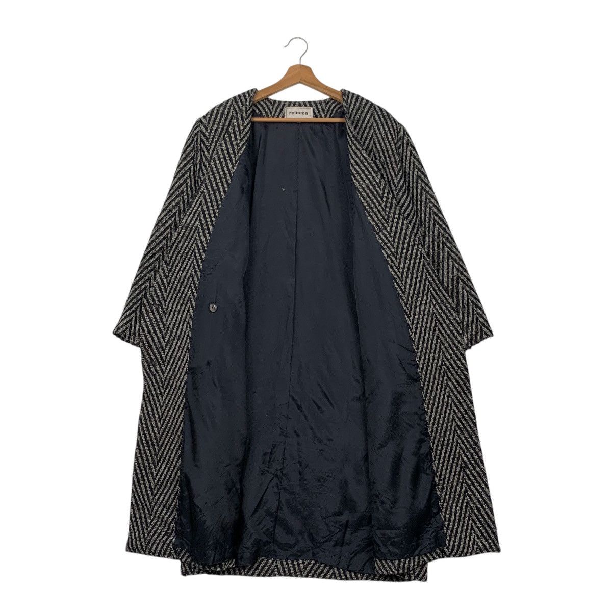 Renoma Vintage 90s RENOMA Herringbone Long Coat Oversized 2455-C110 Size US M / EU 48-50 / 2 - 11 Thumbnail