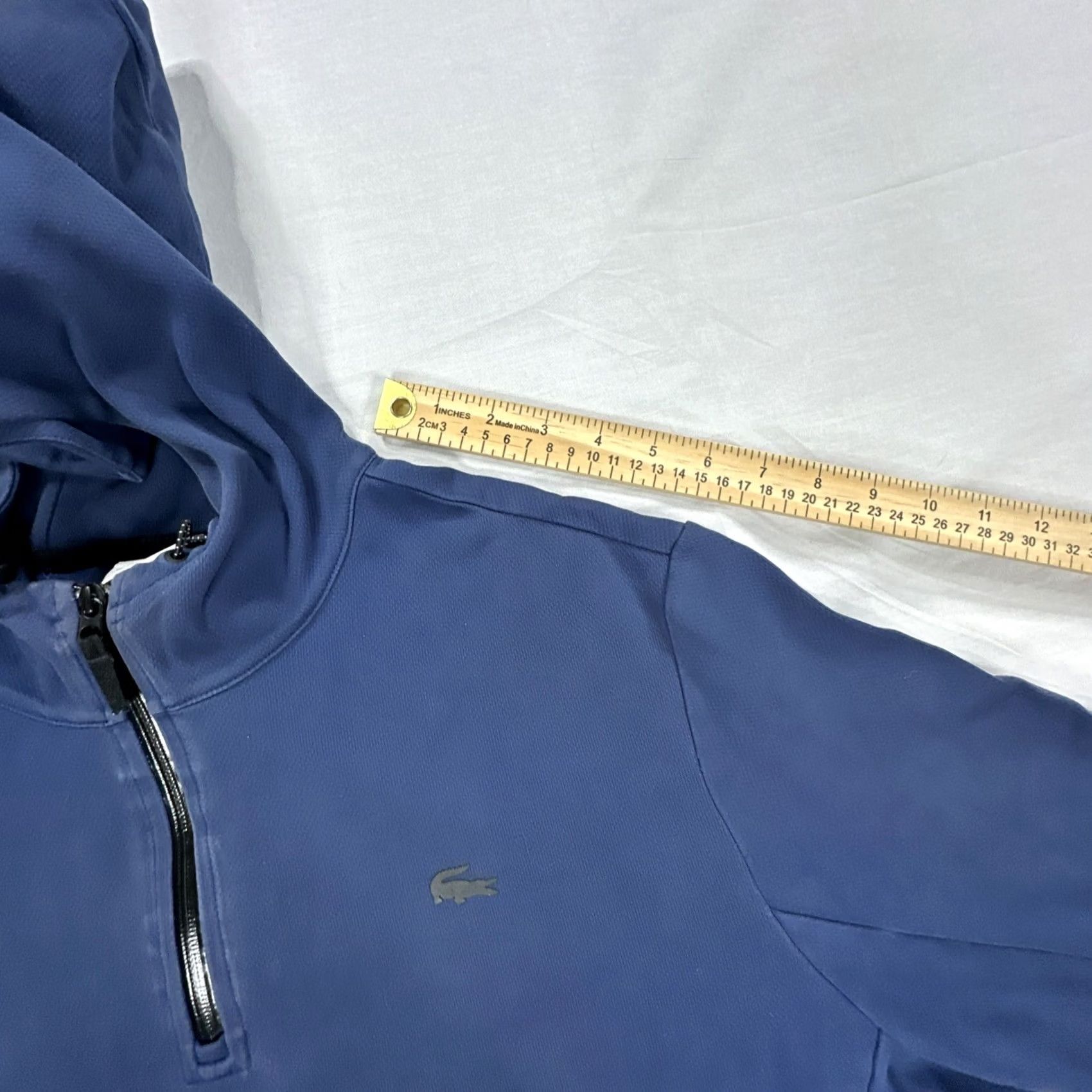 Lacoste Lacoste Mens Hoodie Sweatshirt 3XL Navy Blue Logo 1/4 Zip Hooded Pockets Cotton Denim? Size US L / EU 52-54 / 3 - 5 Thumbnail