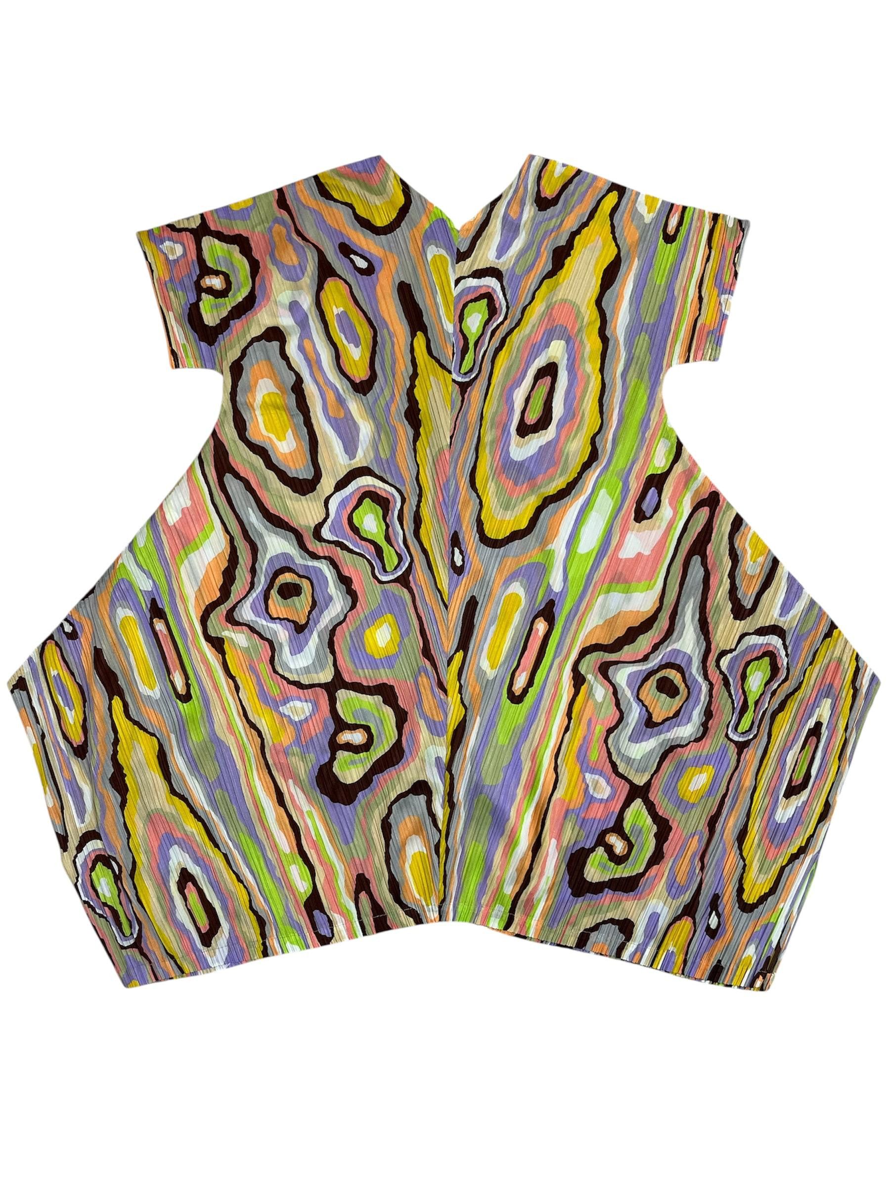 Pleats Please Issey Miyake Pleats Please Issey Miyake Wooden Pattern Multicolor Dress Size L / US 10 / IT 46 - 2 Thumbnail
