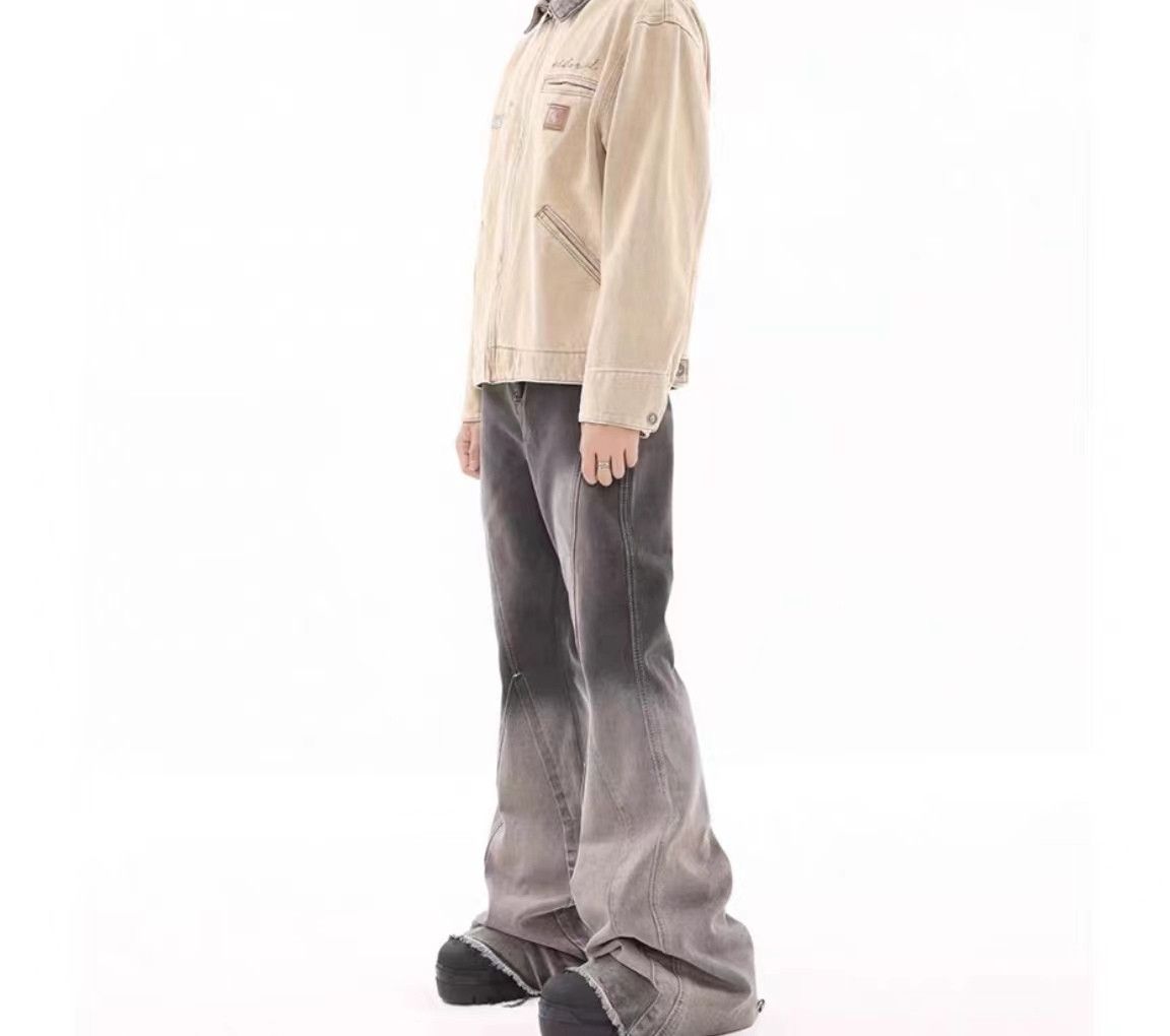 Vintage Vintage washed gradient raw edge draped micro-flare jeans Size US 34 / EU 50 - 8 Thumbnail