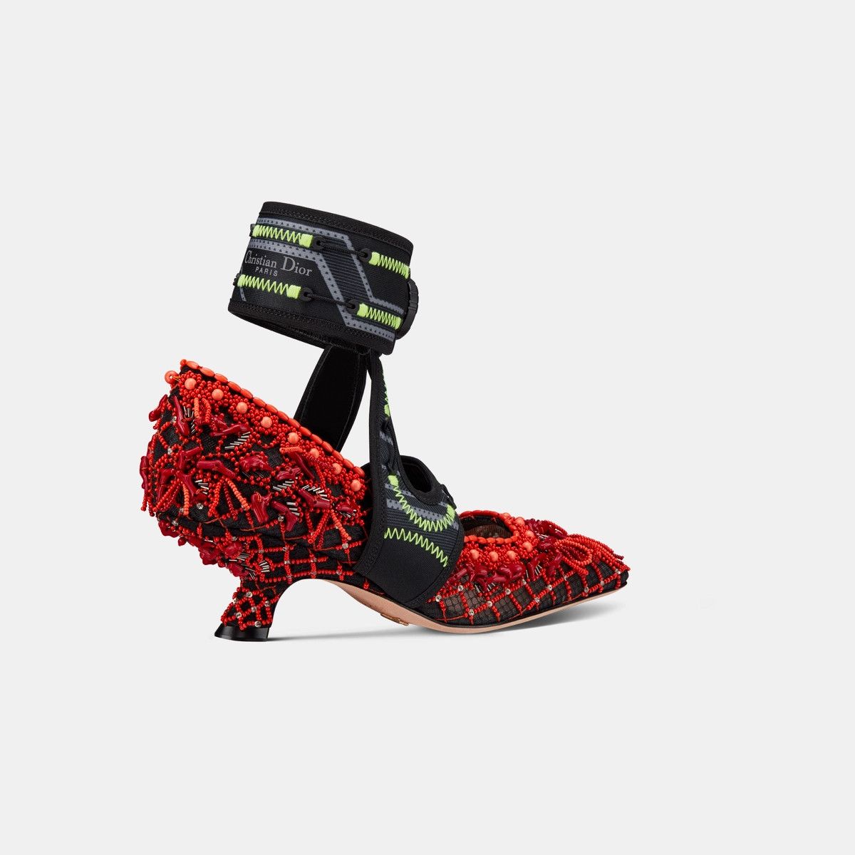 image of Dior O1Bcso1Str0224 Heel Shoes In Black & Red in Black/Red, Women's (Size 10)