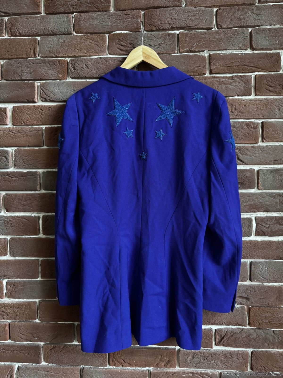 Escada 80s Escada Couture Blue Star Coat Blazer Jacket 38 Size XS / US 0-2 / IT 36-38 - 2 Thumbnail