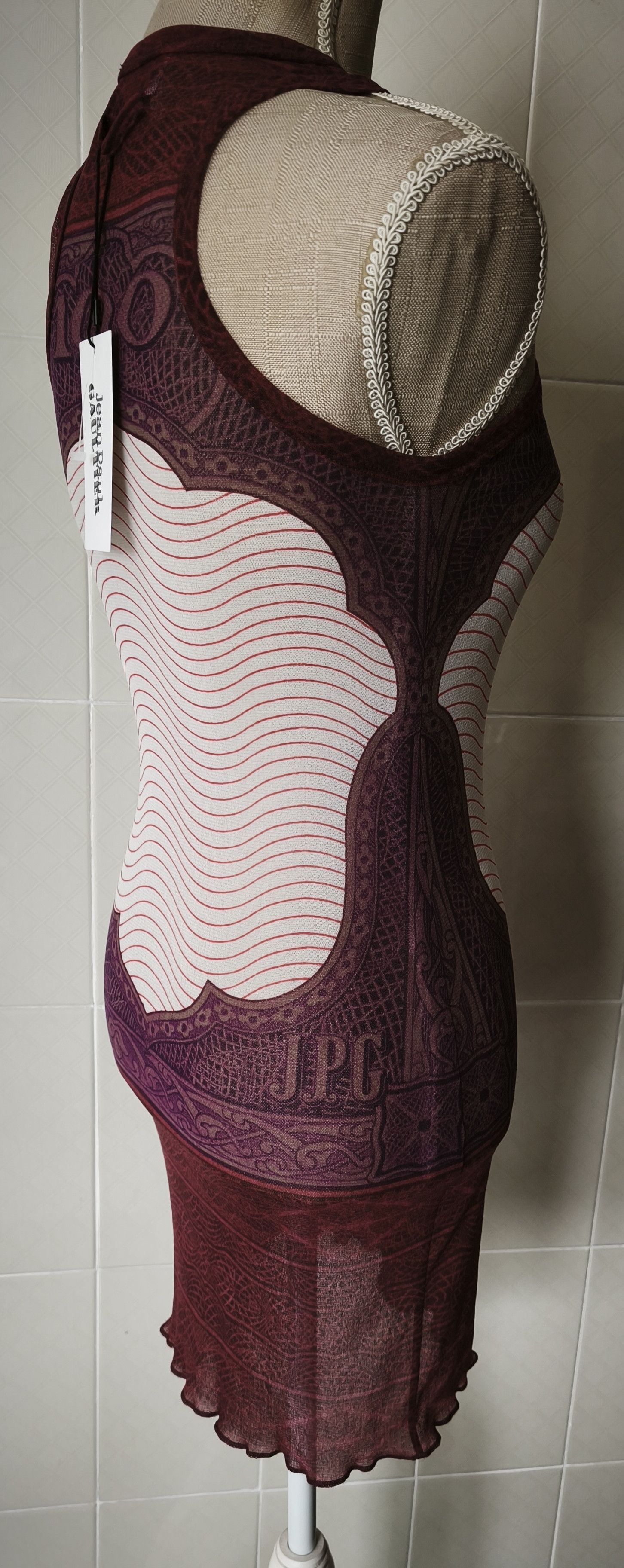 Jean Paul Gaultier Cartouche short dress in purple and burgundy Size M / US 6-8 / IT 42-44 - 21 Thumbnail
