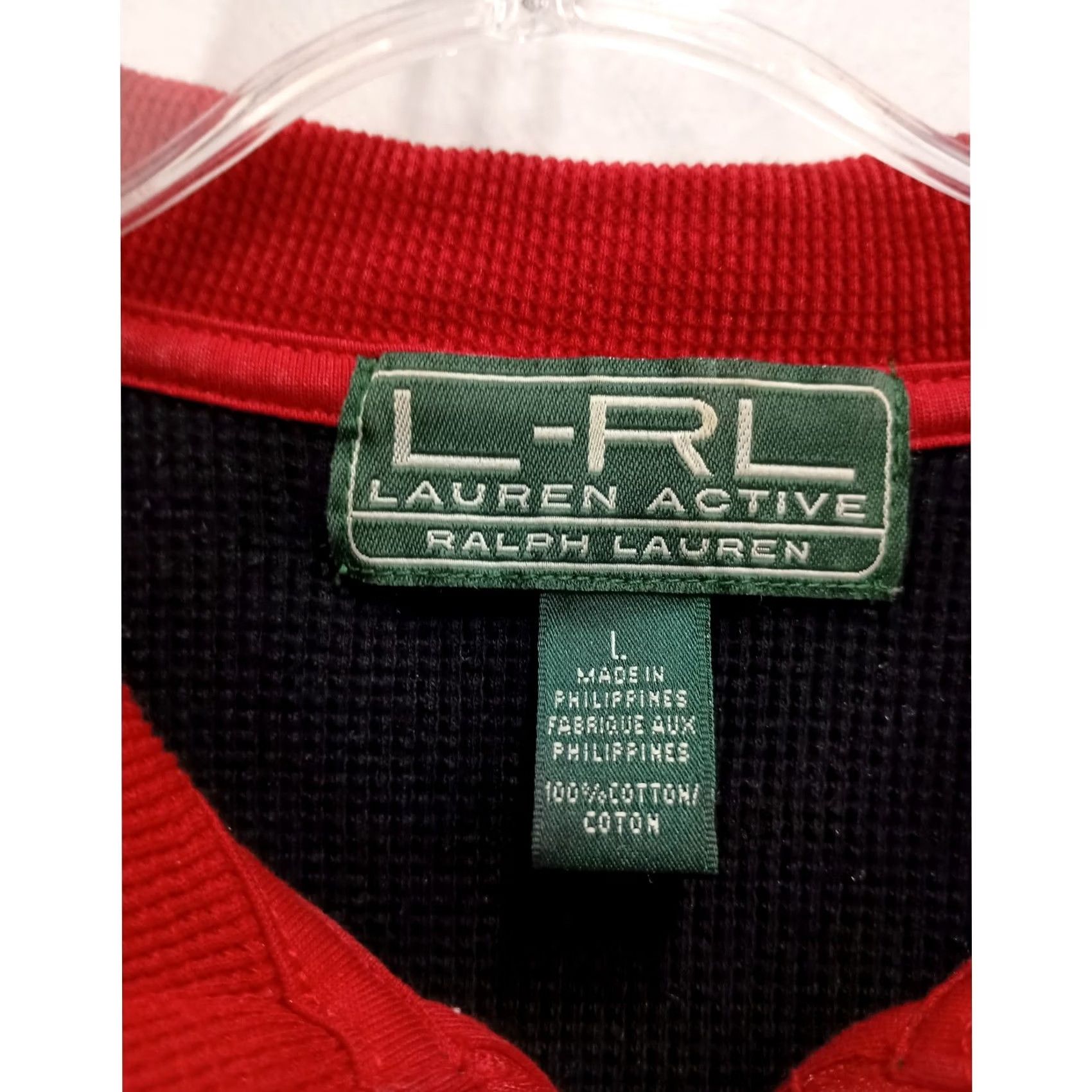 Ralph Lauren Lauren Active Ralph Lauren Quarter Zip Thermal Top Womens Large Black Red Preppy Size L / US 10 / IT 46 - 4 Thumbnail