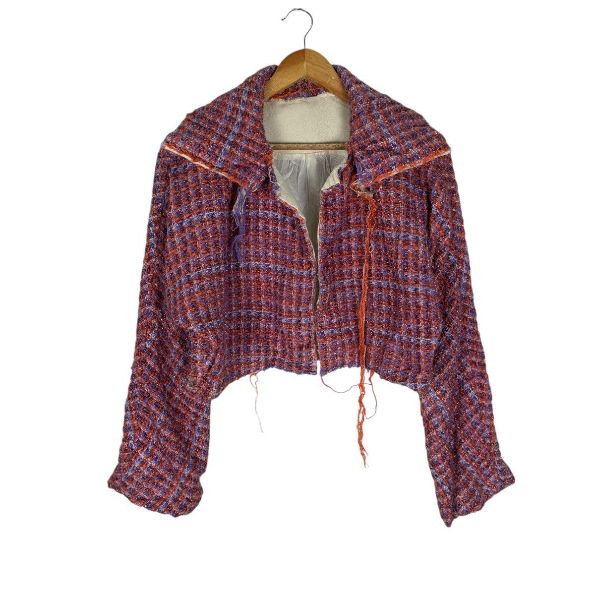 Yohji Yamamoto 🌟YOHJI YAMAMOTO 2000s TWEED CROPPED JACKET Size S / US 4 / IT 40 - 5 Thumbnail