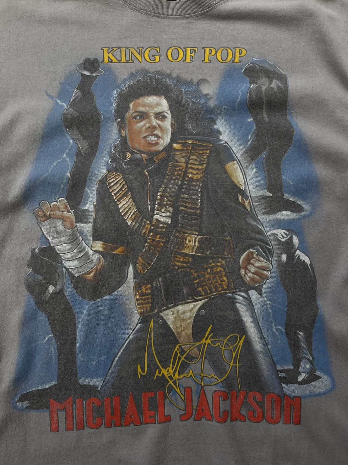 Michael Jackson Vintage 90s Michael Jackson King of Pop T-Shirt Thunder USA Size US XL / EU 56 / 4 - 3 Thumbnail