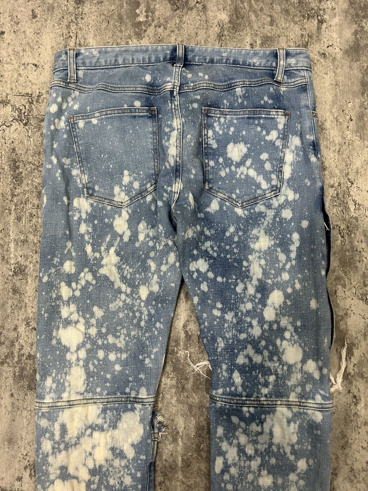 Japanese Brand Halo Tokyo Japan Acid Wash Distressed Jeans Size US 33 - 9 Thumbnail