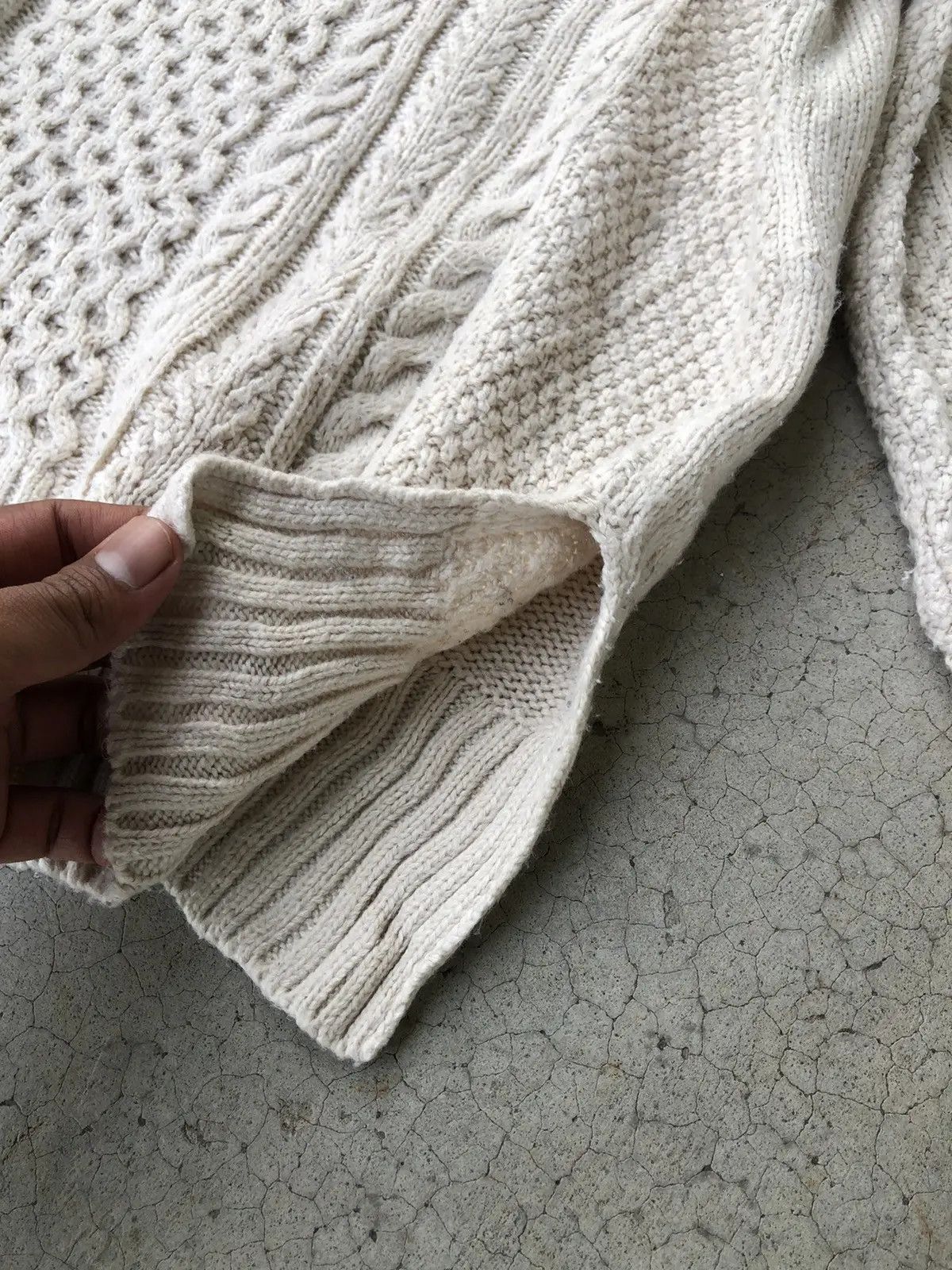 Aran Isles Knitwear × Designer Vintage Cable Knit Button Jumper Sweater Size US L / EU 52-54 / 3 - 5 Thumbnail