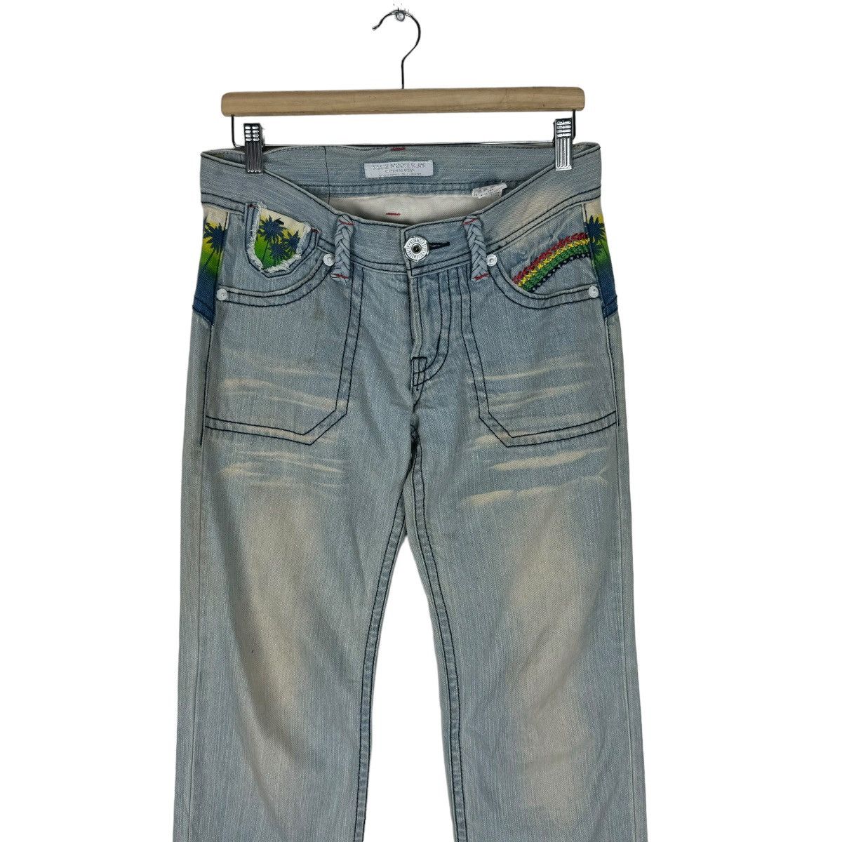 Blue Blue Japan ☀️BLUE MOON BLUE HAWAII DENIM JEANS PANTS Size US 30 / EU 46 - 3 Thumbnail