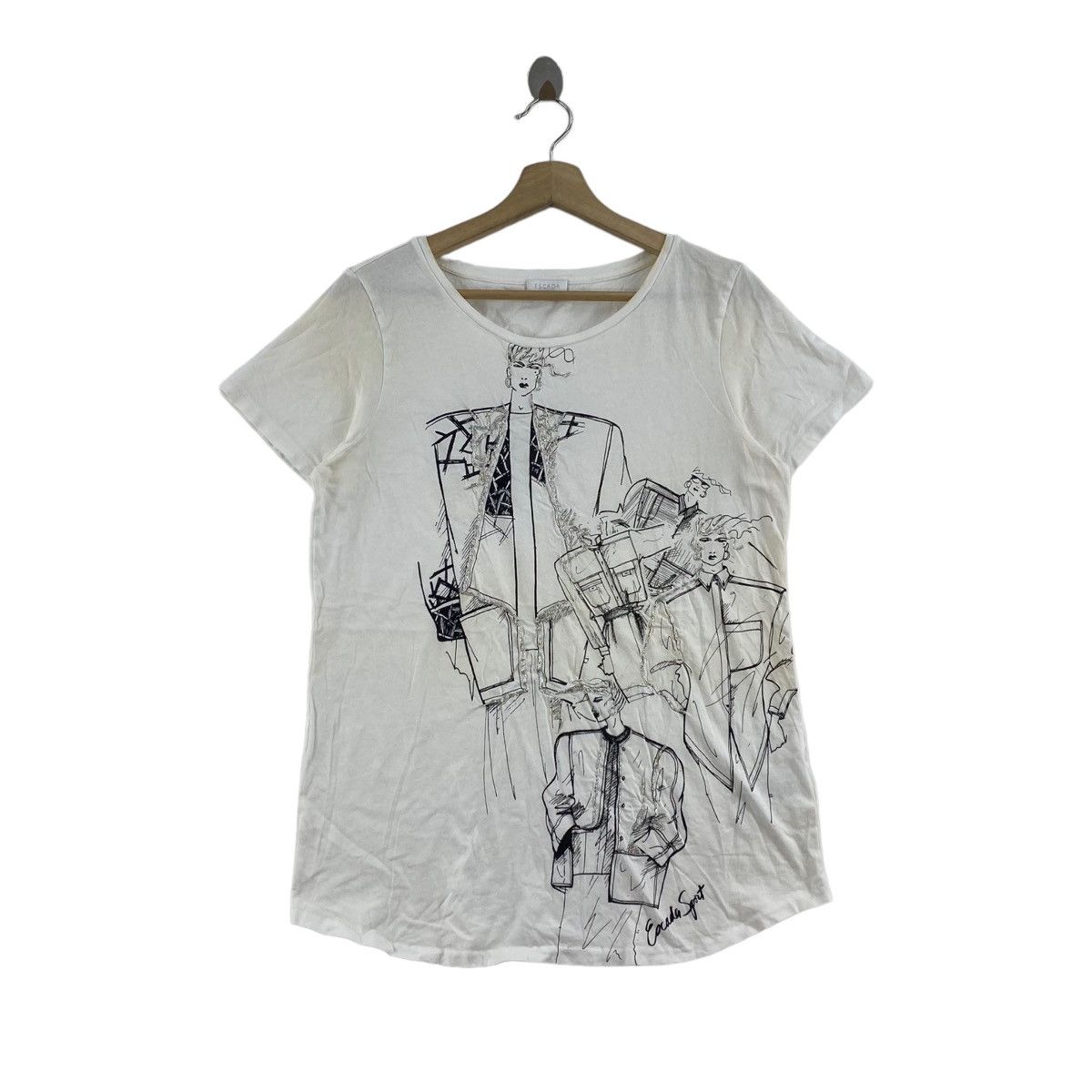 Escada ESCADA SPOPRT Germany Brand Drawings Design White Short Size M / US 6-8 / IT 42-44 - 1 Thumbnail